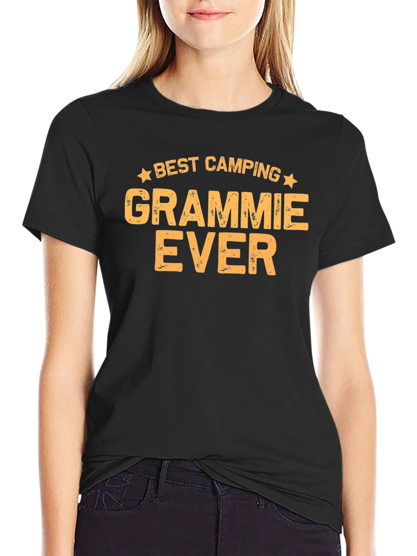 Black Best Camping Grammie Ever T-Shirt view 2