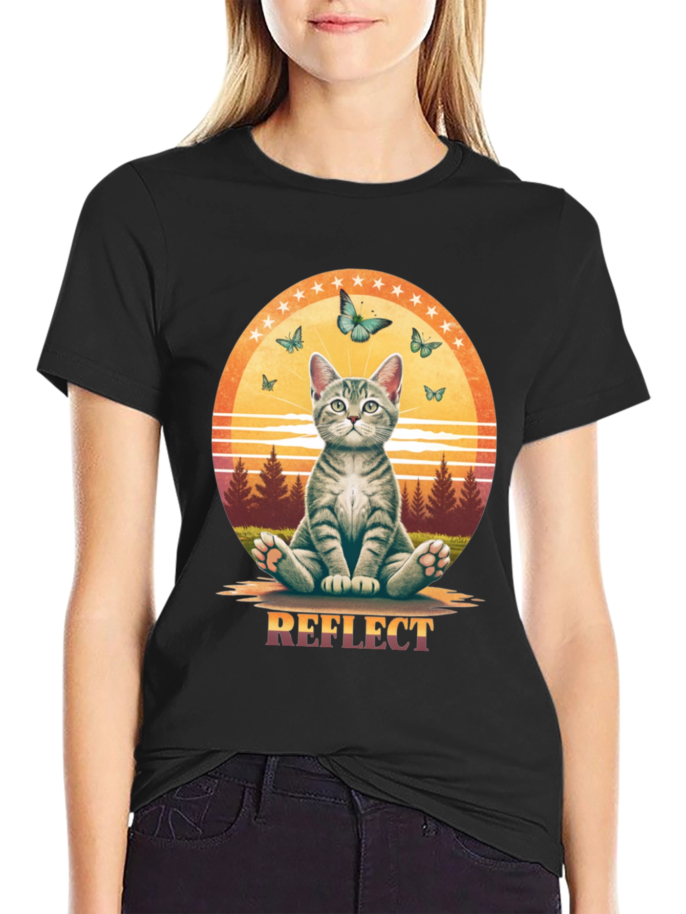 Reflect Cat Butterfly Graphic Tee - Relaxed Fit - 2