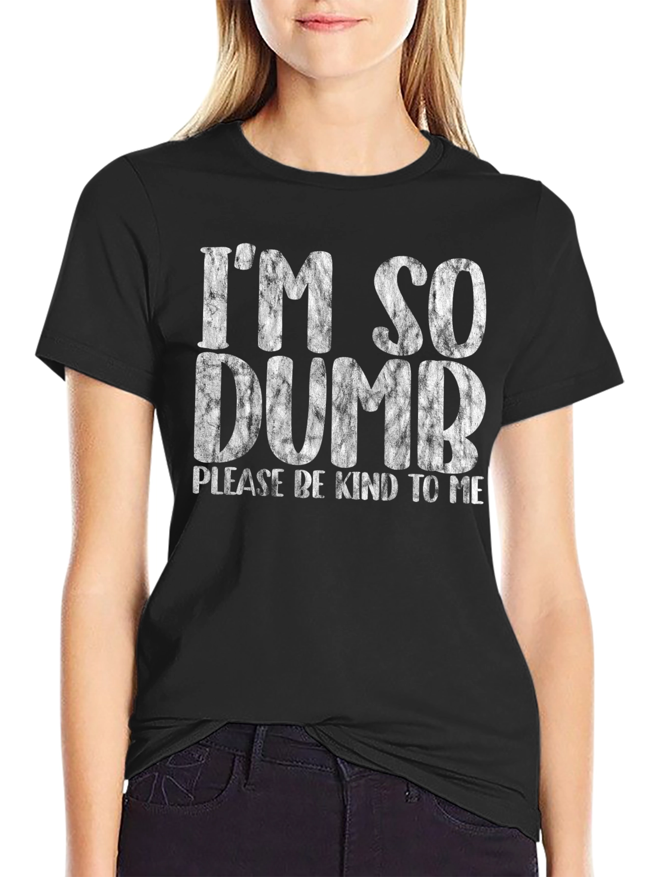 Black I'm So Dumb Graphic Tee - Please Be Kind T-Shirt view 2