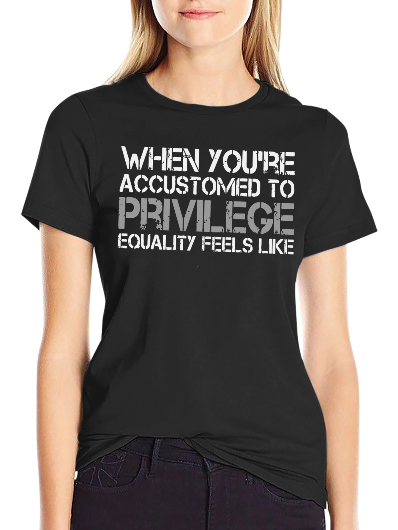 Black Privilege Equality Feel T-Shirt view 2