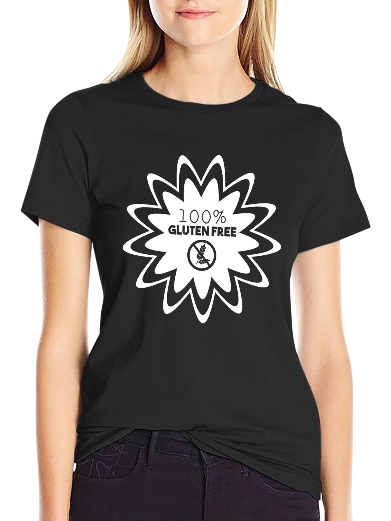 Black Gluten Free Graphic T-Shirt - Stylish & Comfortable view 2
