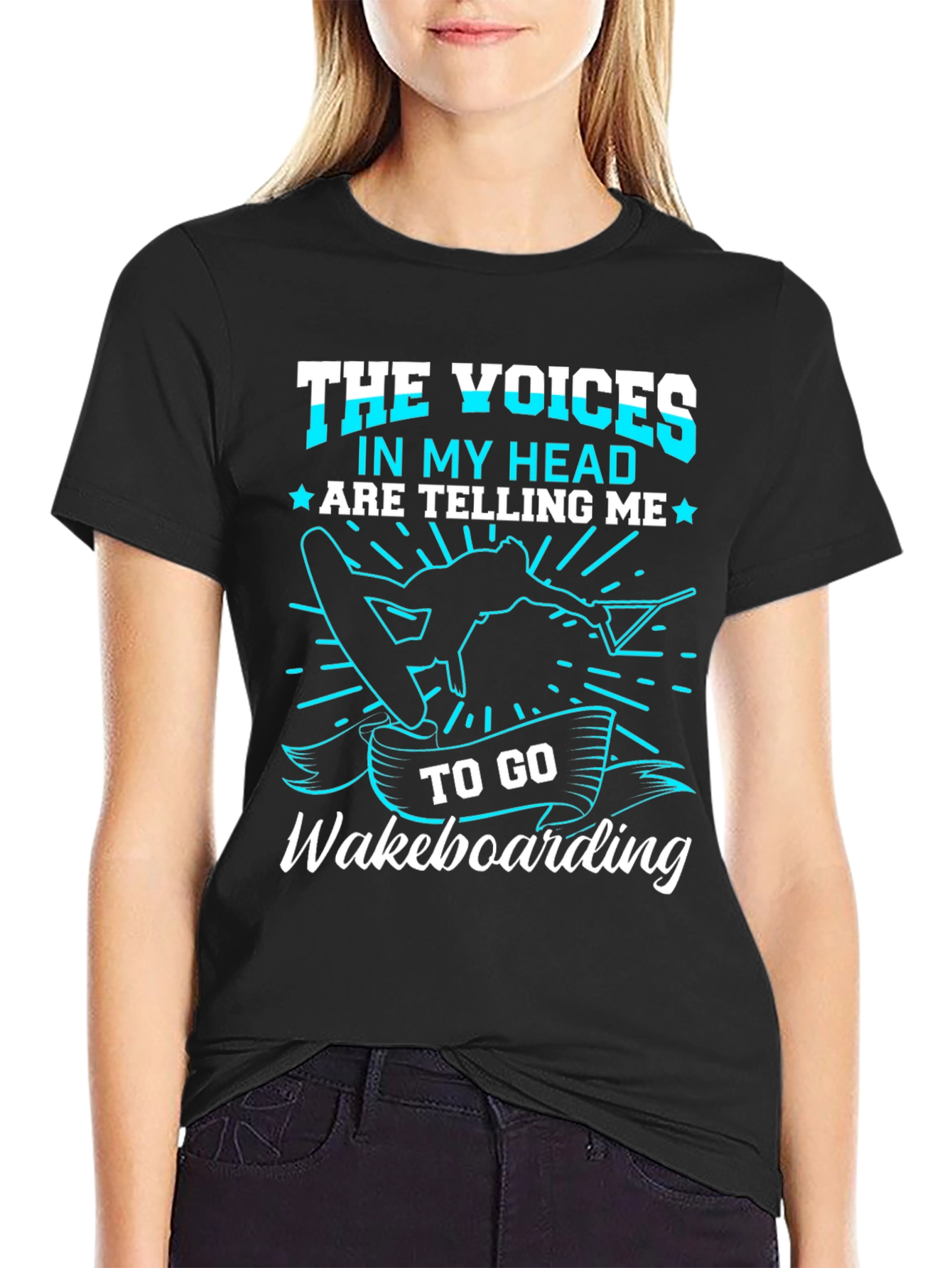 Black Voices Wakeboarding Graphic Tee view 2