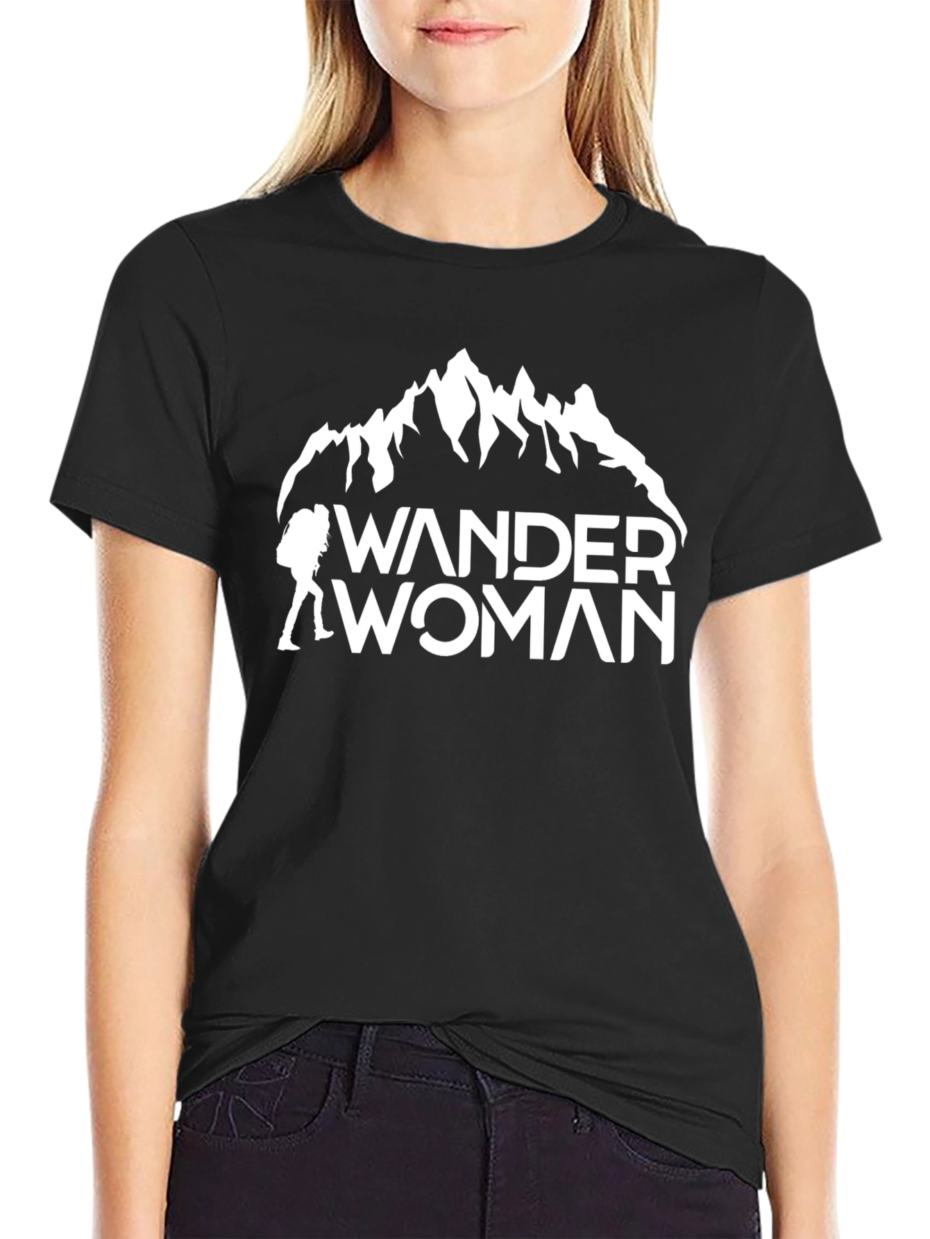 Black Wander Woman Graphic T-Shirt - Adventure Awaits view 2