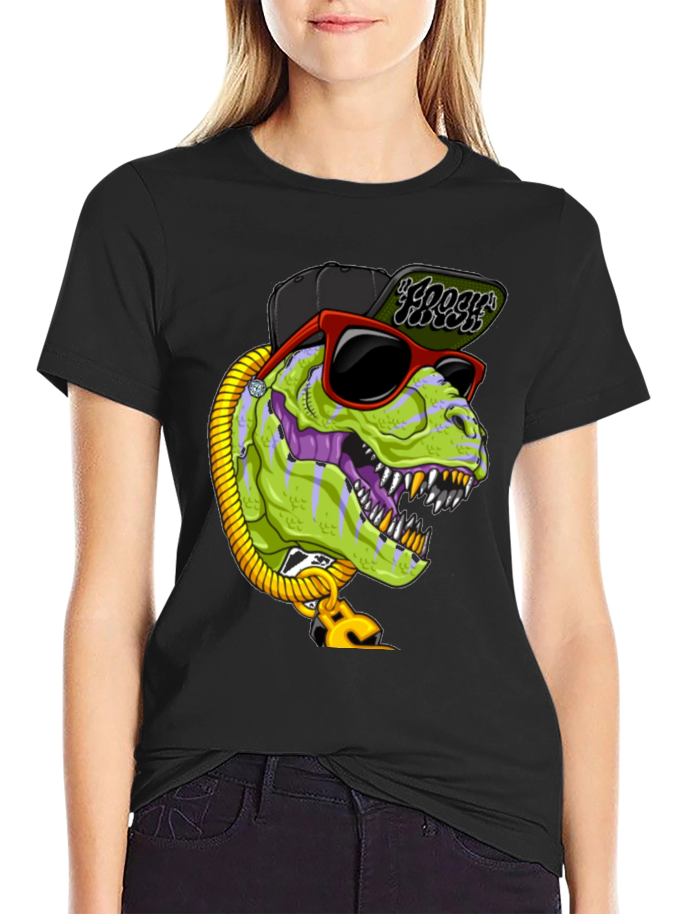 Black Dino Hiphop T-Shirt view 2