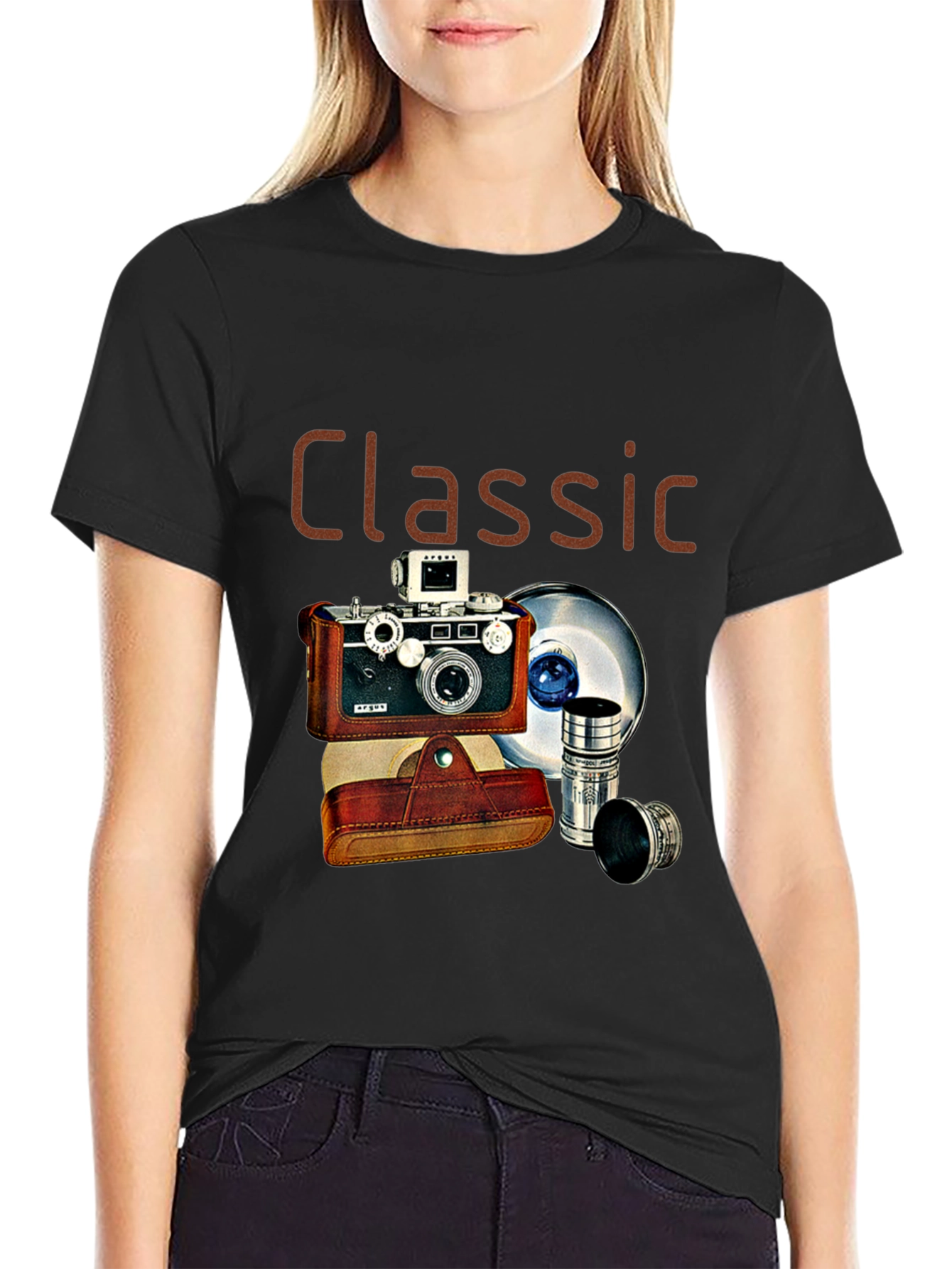 Black Classic Camera Graphic T-Shirt view 2