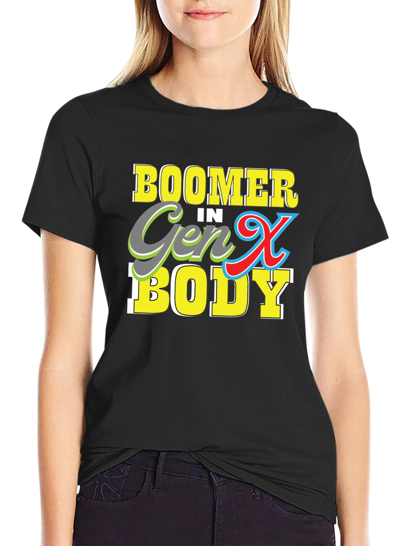 Black Boomer in Gen X Body T-Shirt view 2