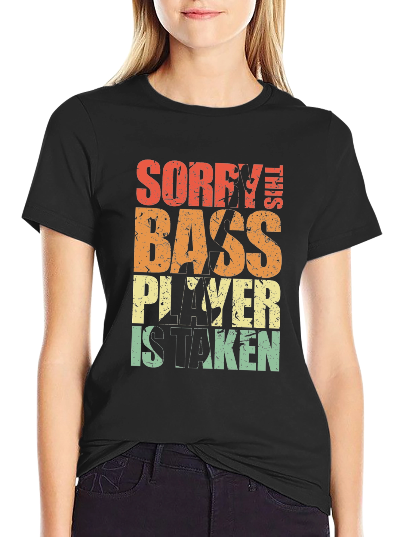 Black Sorry This Bass Player is Taken T-Shirt view 2