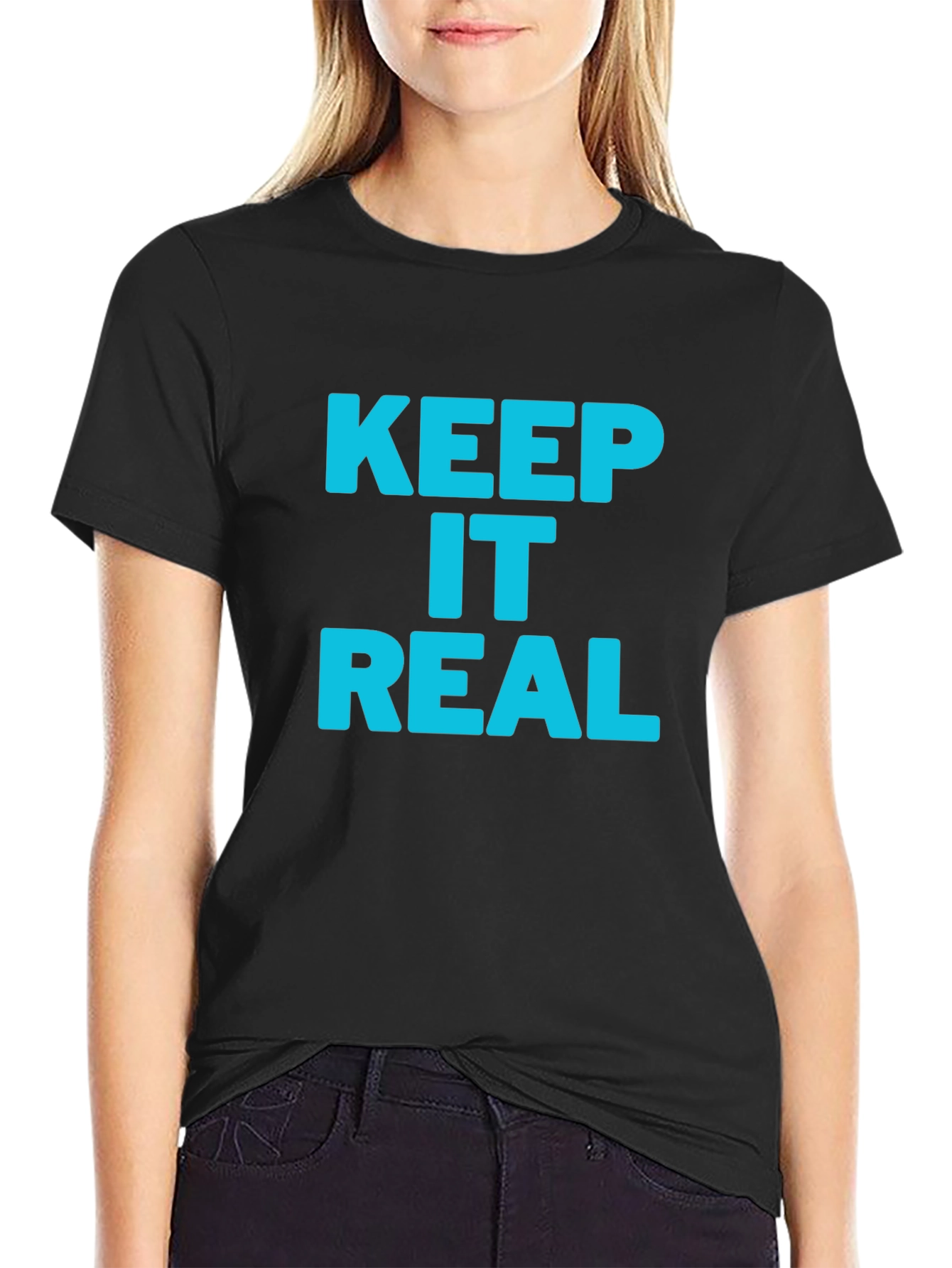 Black Keep it Real Black T-Shirt view 2