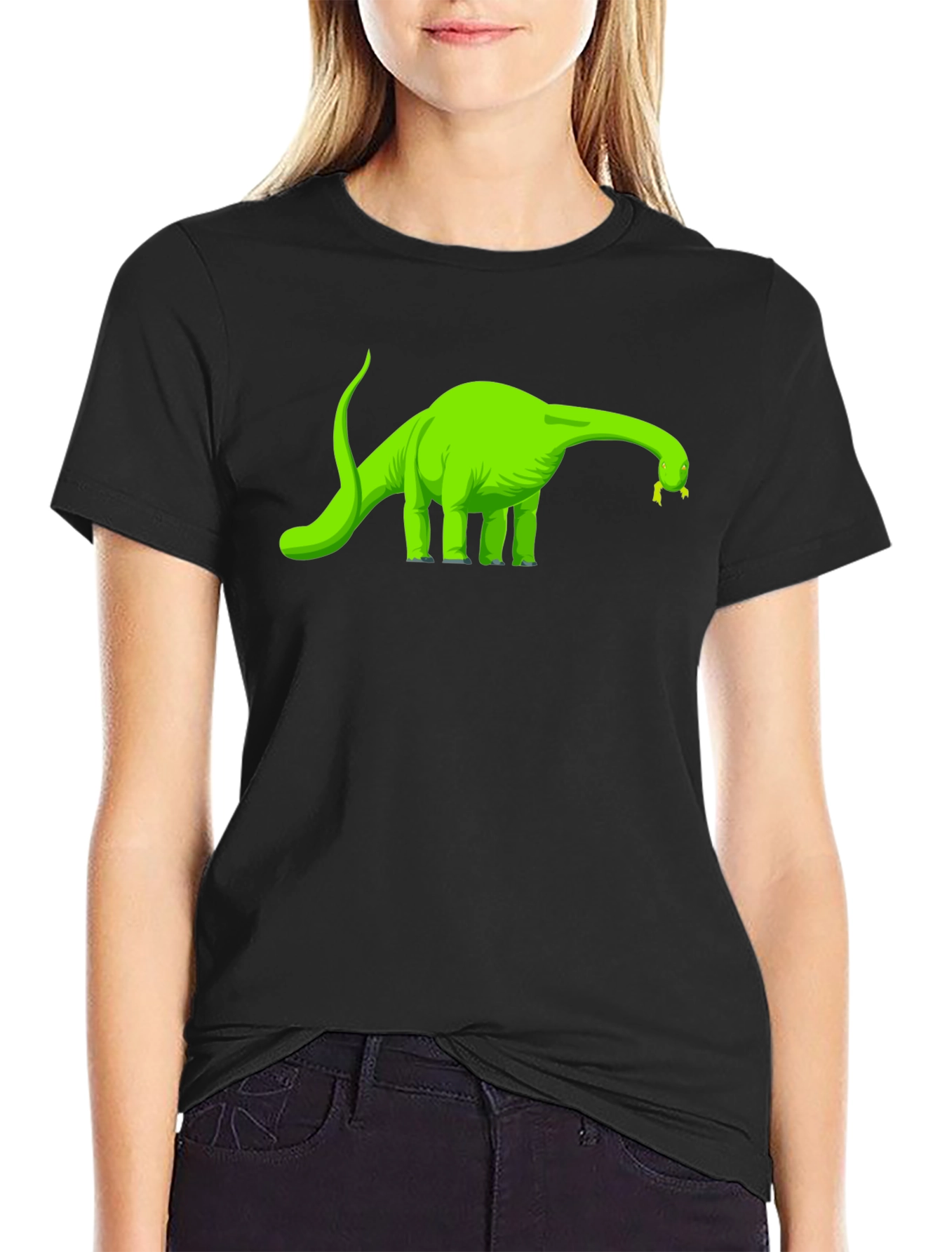 Black Dino T-Shirt - Black - Novelty Design view 2
