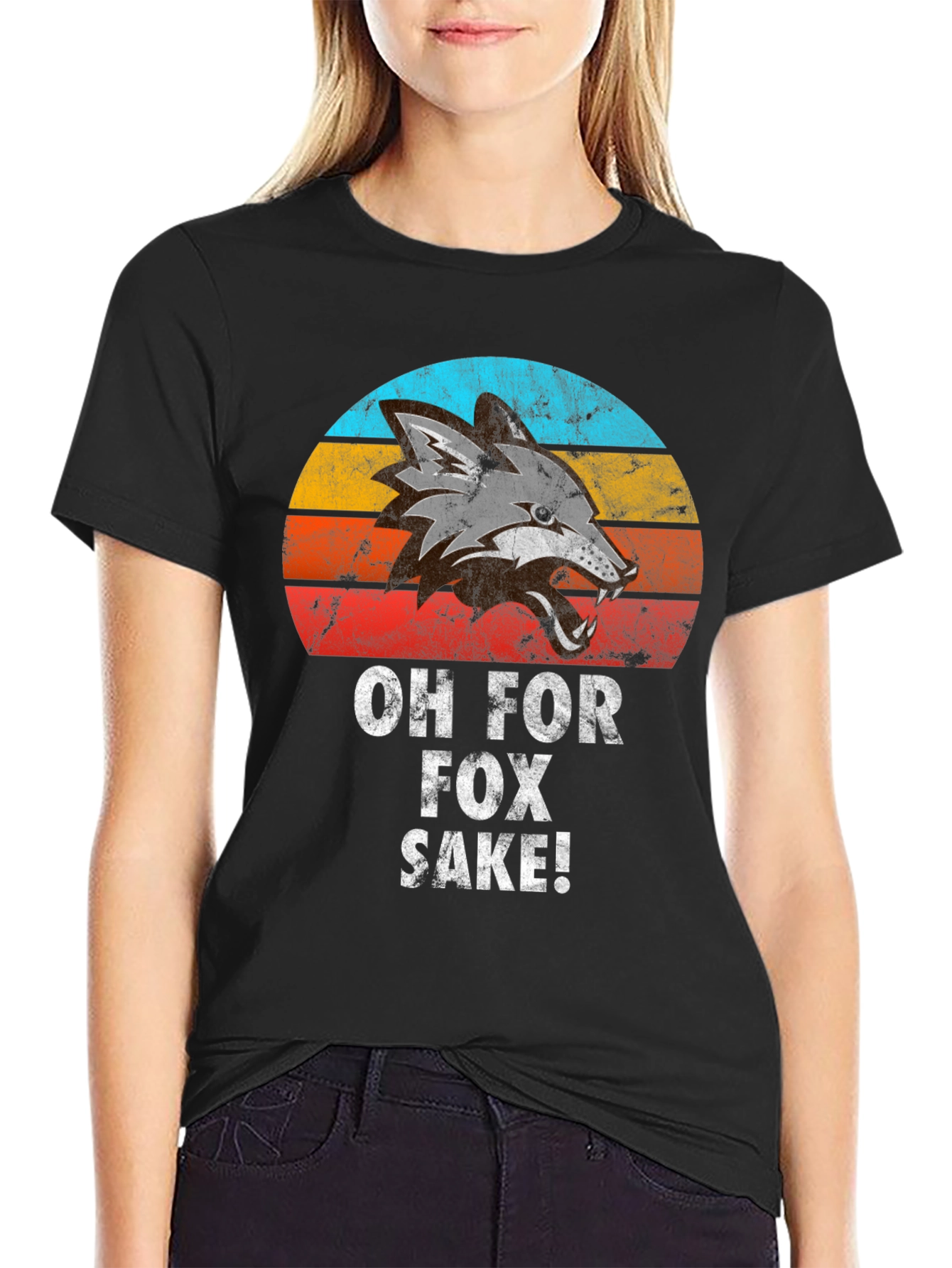Black Oh For Fox Sake! Graphic Tee view 2