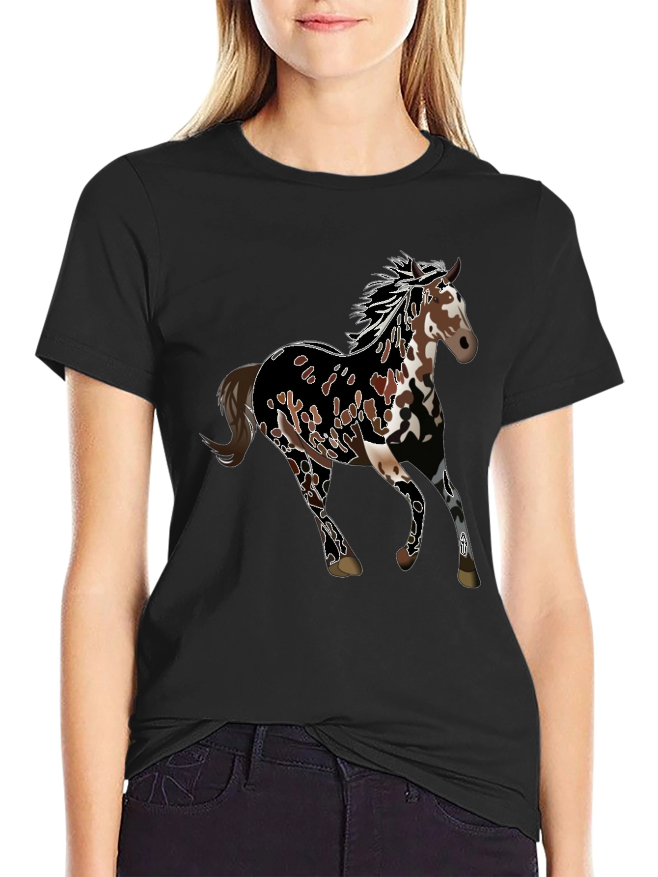 Black Horse Graphic Tee - Black Unisex T-Shirt view 2
