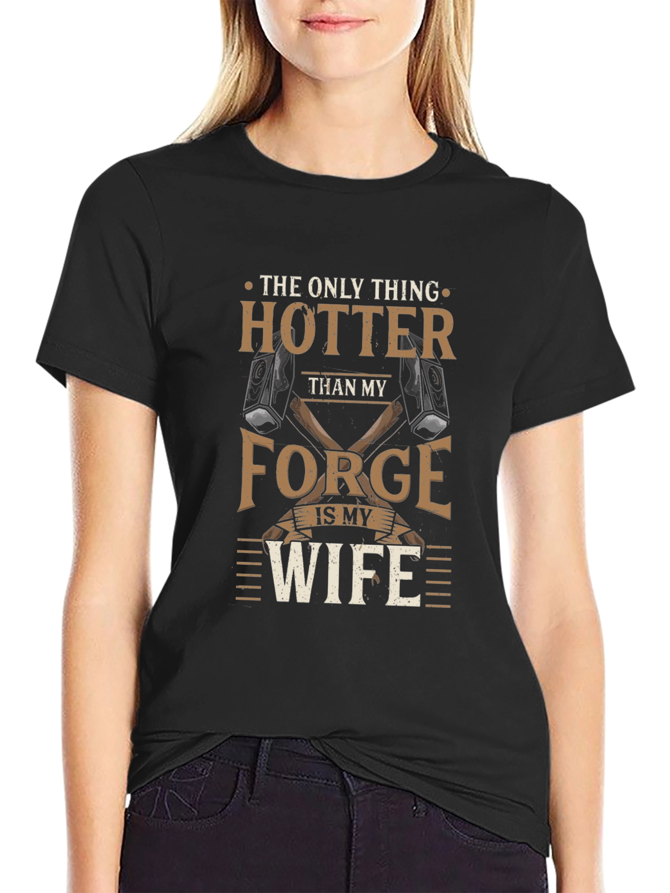 Black Hotter Than My Forge - Novelty T-Shirt view 2