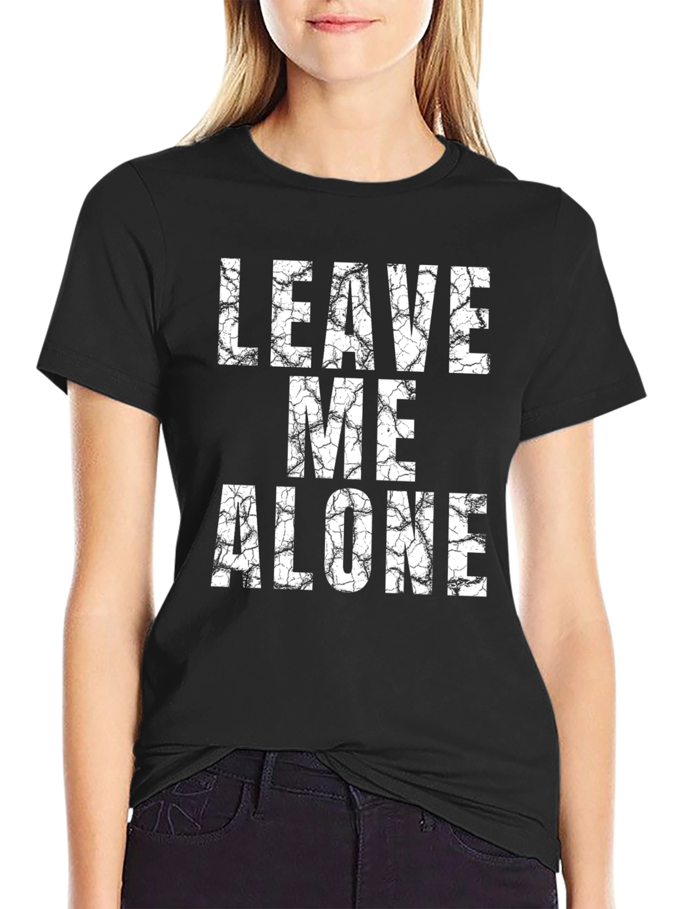 Black Leave Me Alone Graphic Tee - Black T-Shirt view 2