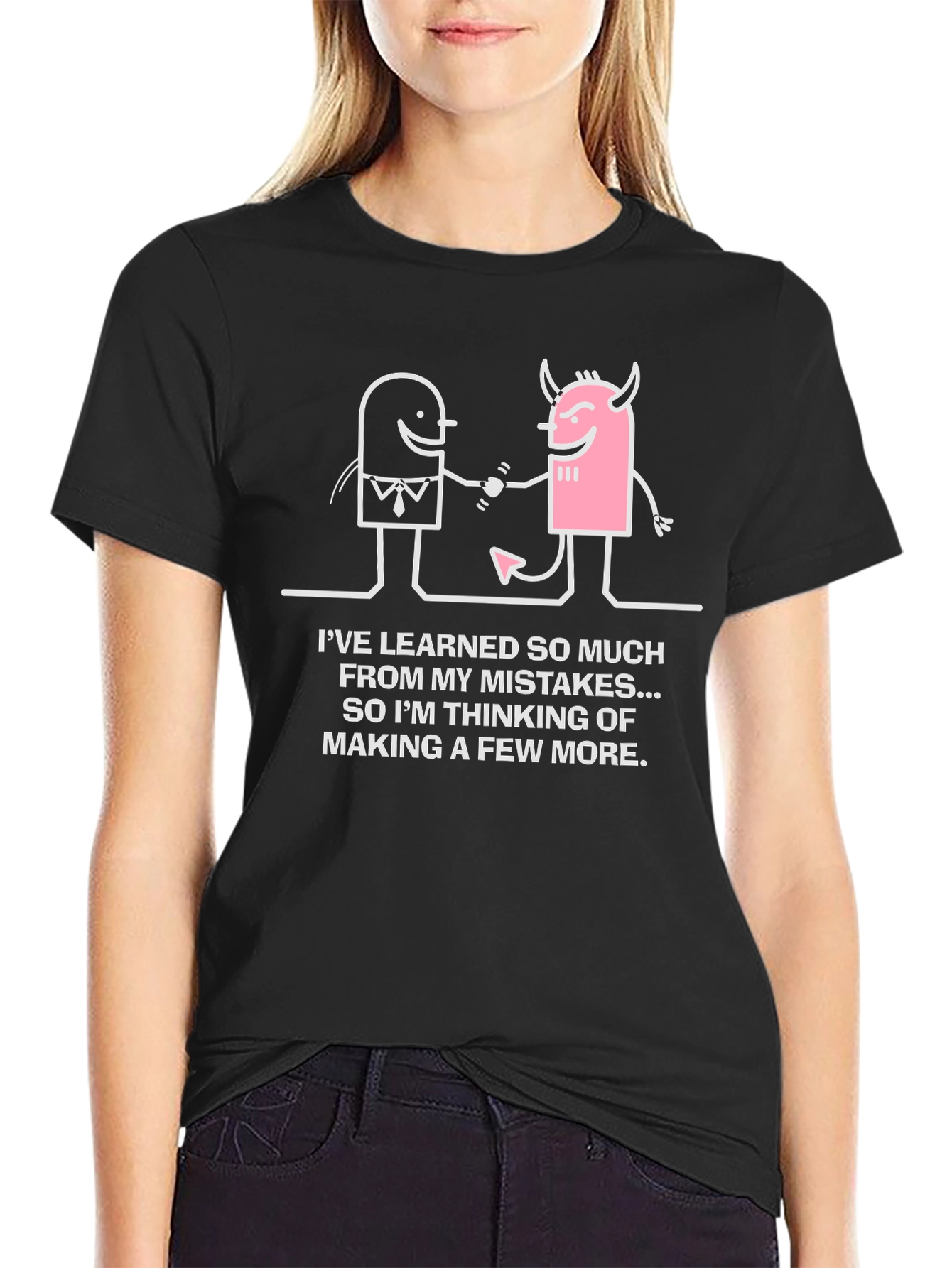 Black Funny Mistake T-Shirt - Learning Humor Tee view 2