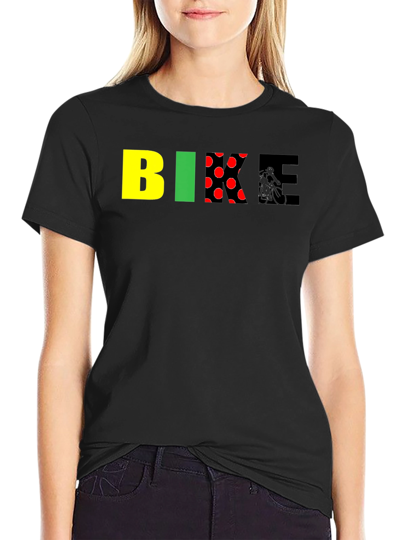 Black Bike Graphic Tee - Black Cotton Blend view 2