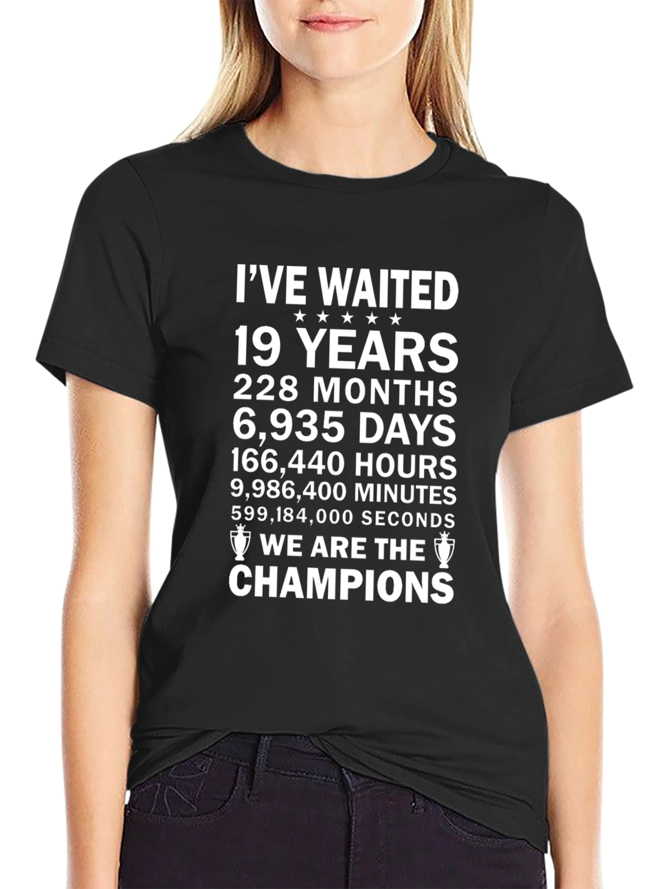 Black 19 Years Champions T-Shirt view 2