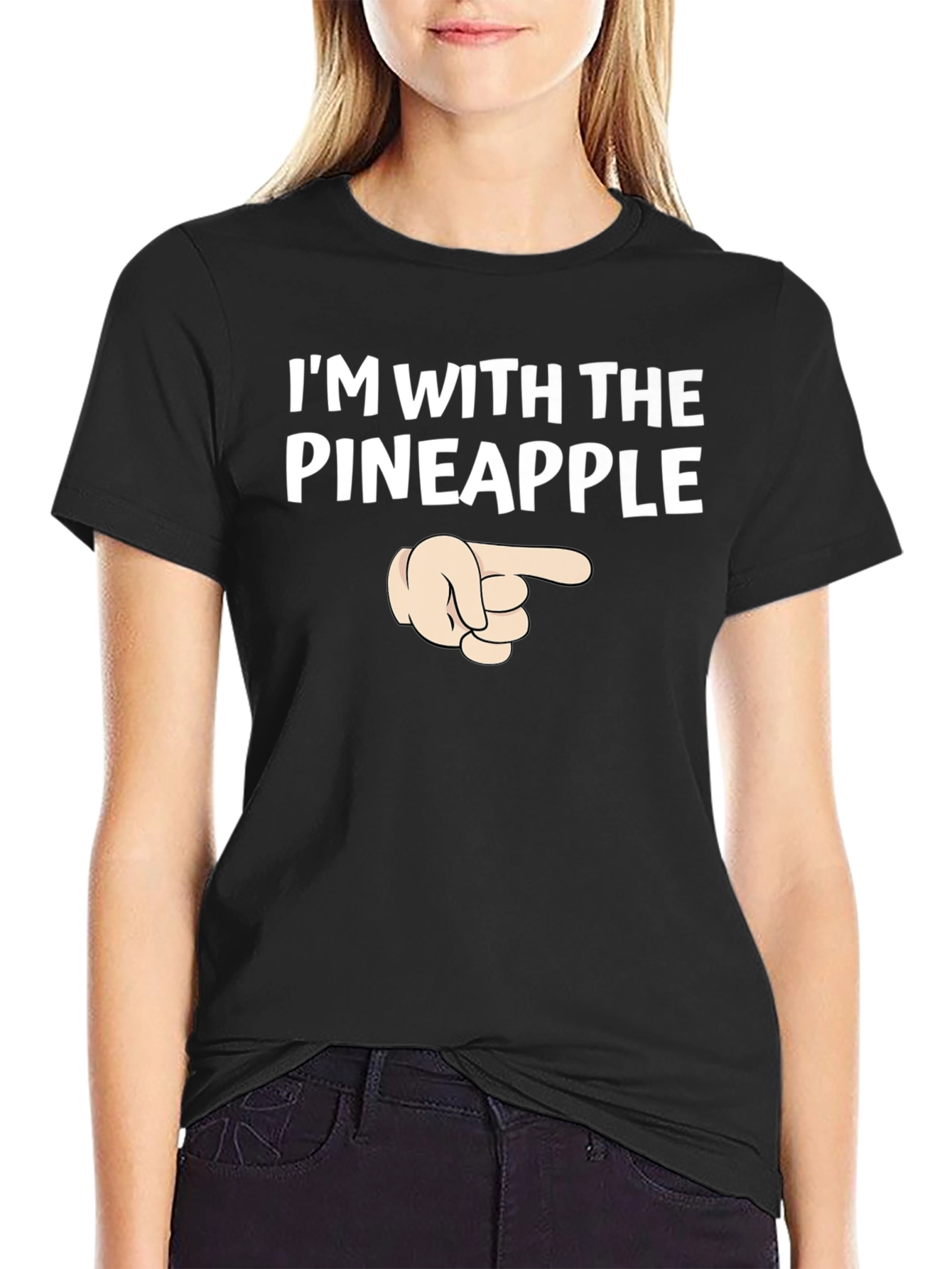 Black I'm With The Pineapple T-Shirt view 2