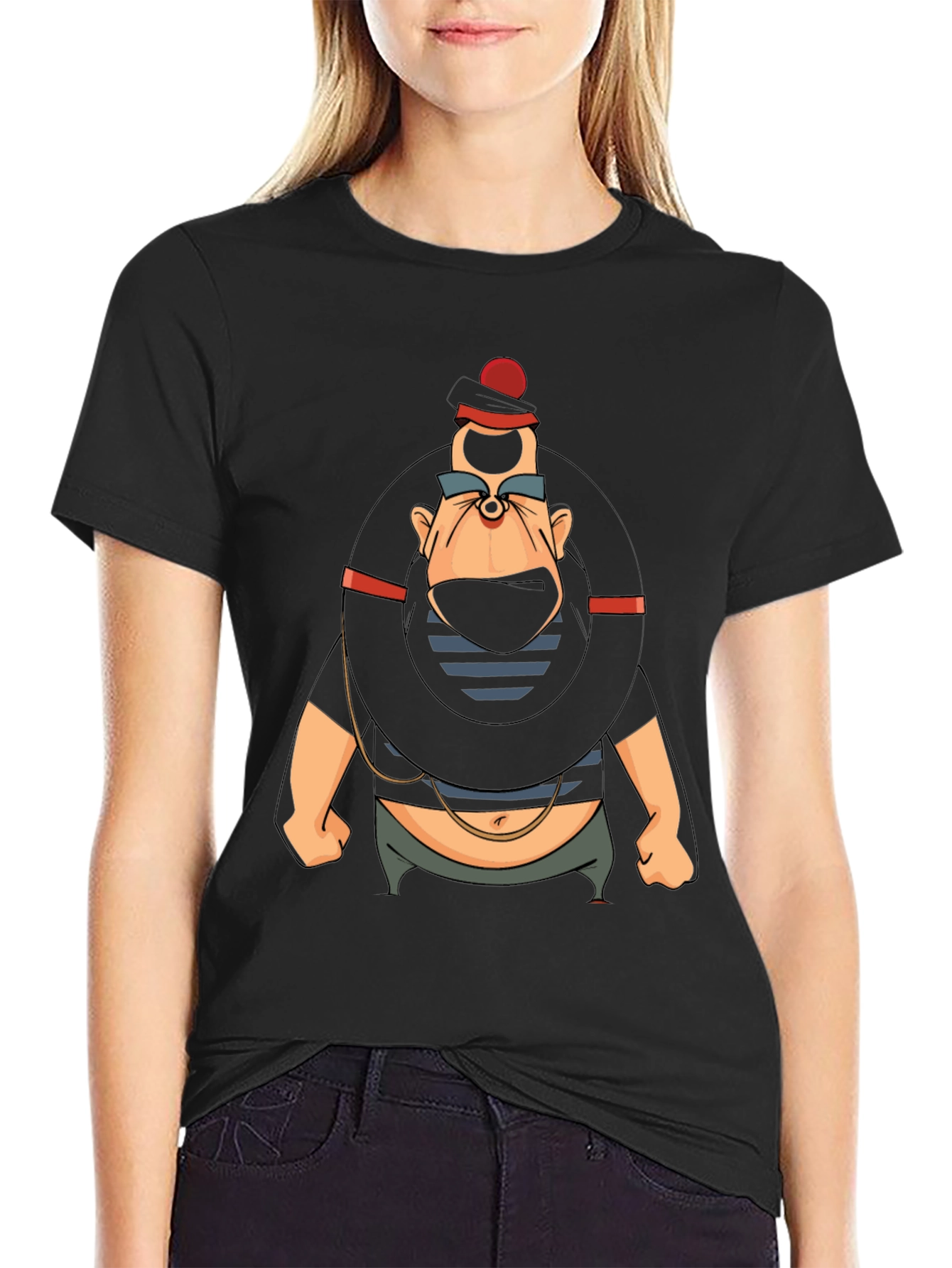 Black Cartoon Villain Graphic T-Shirt view 2