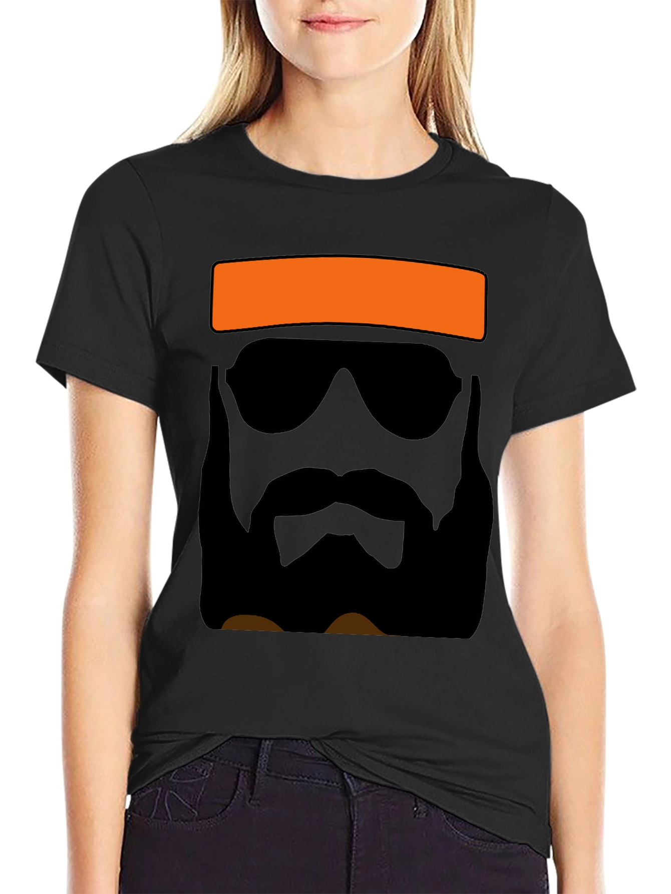 Black Cool Bearded Man Graphic Tee - Black view 2