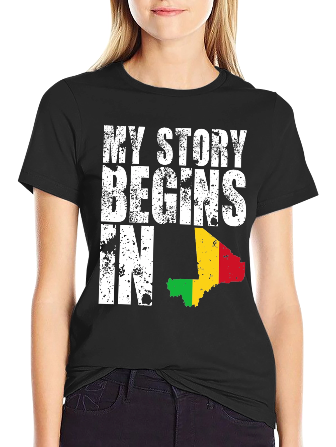 Black My Story Begins In - Country Pride T-Shirt view 2