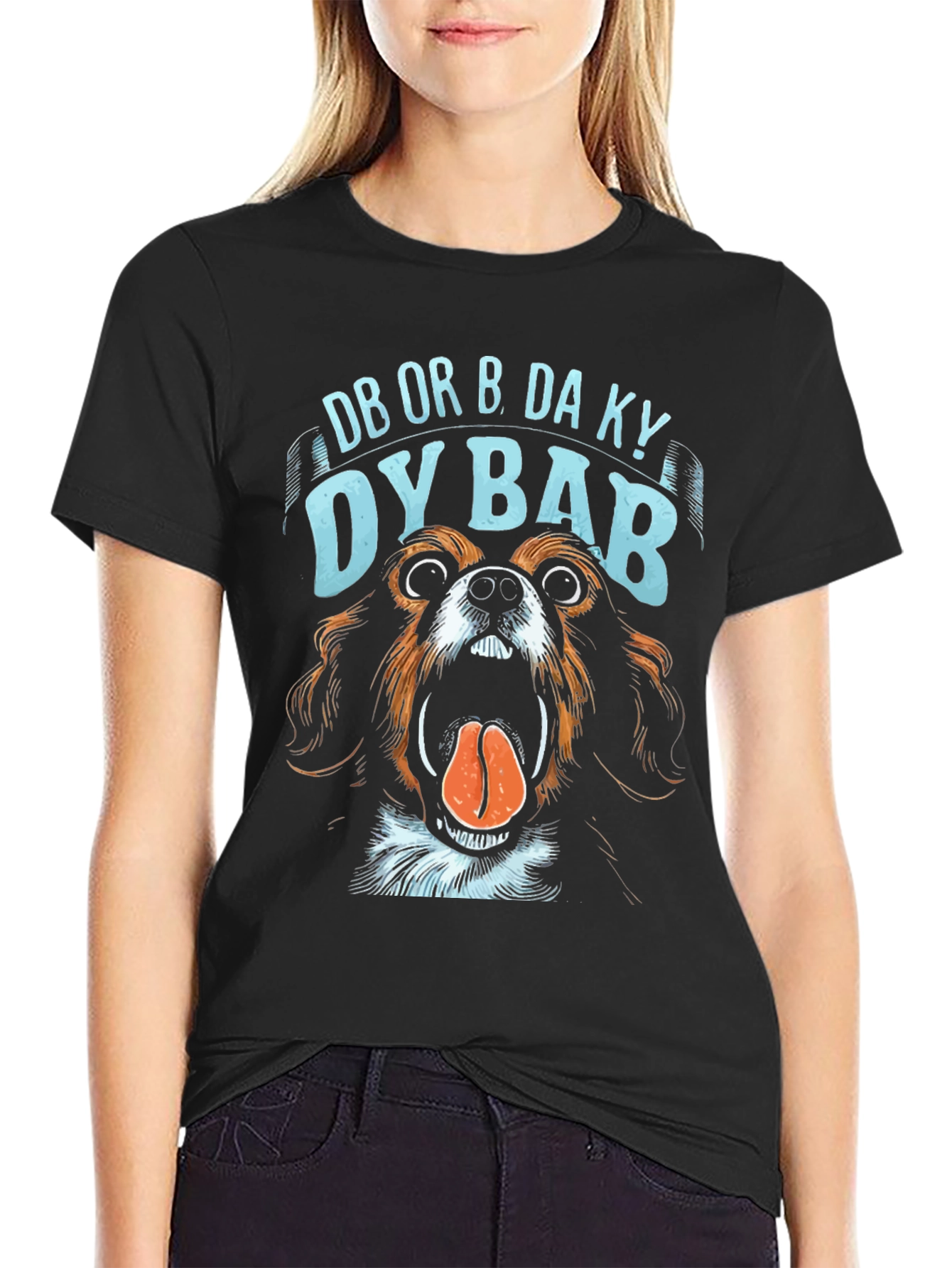 Black Dog Lover's Tee: Funny Dog DB Or B Da Ky DY Bab T-Shirt view 2