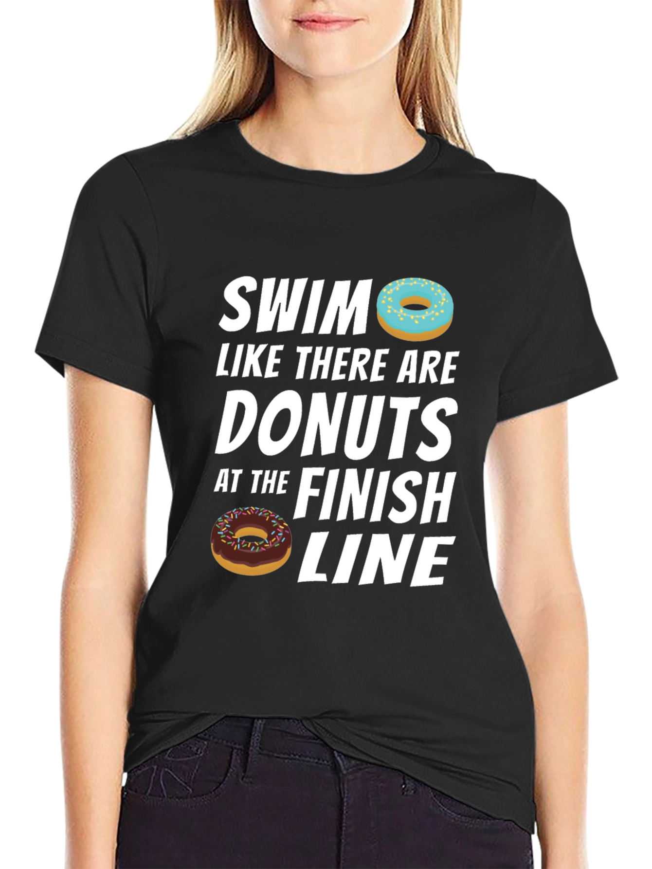 Black Swim for Donuts T-Shirt view 2