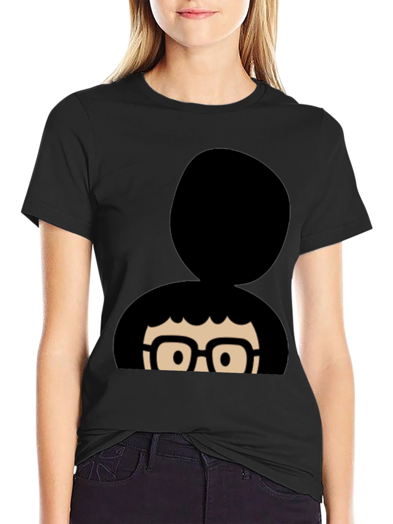 Black Tina Belcher Inspired Graphic T-Shirt - Black view 2