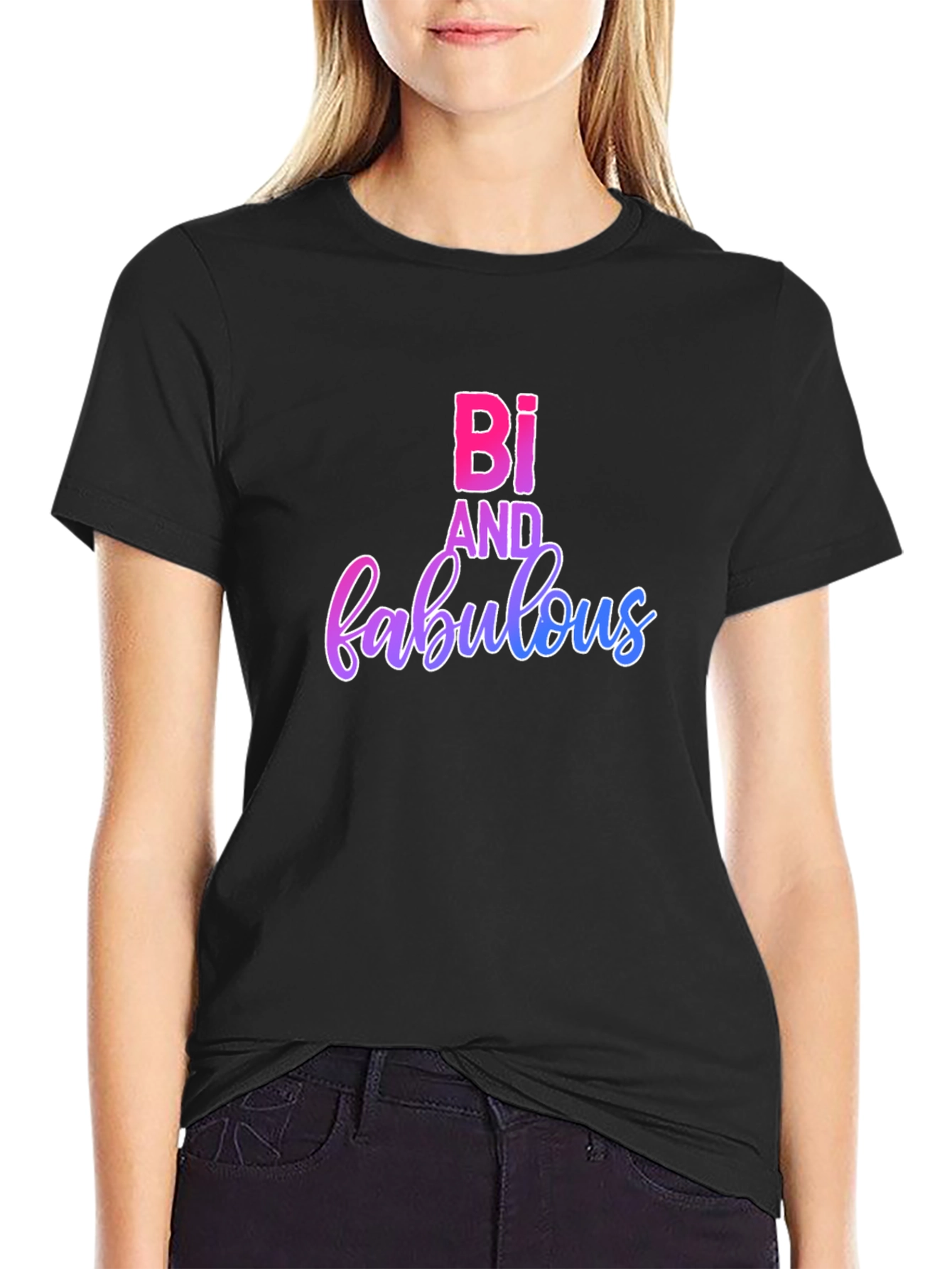Black Bi and Fabulous Pride T-Shirt view 2