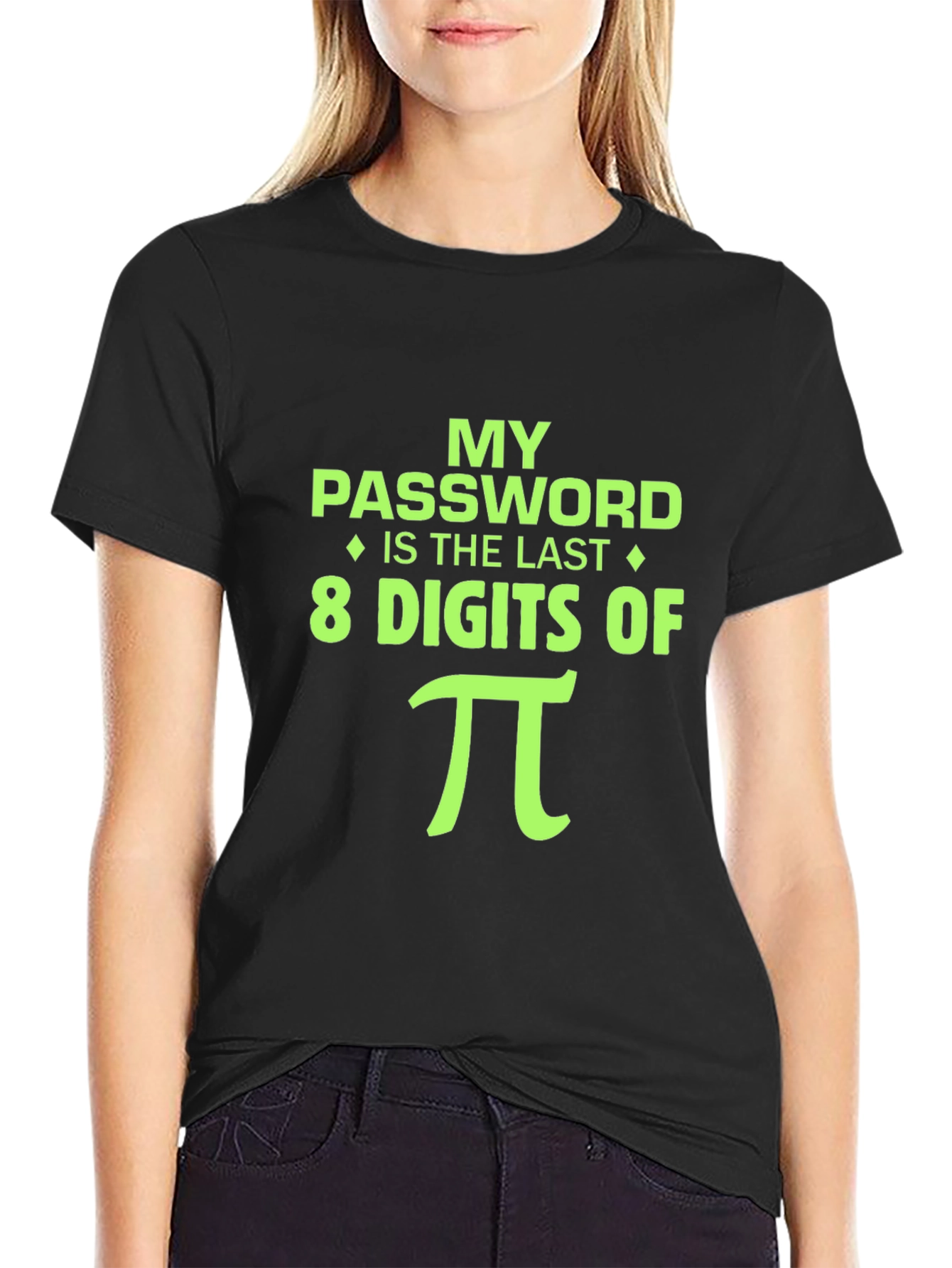 Black My Password is Pi Funny Math T-Shirt view 2
