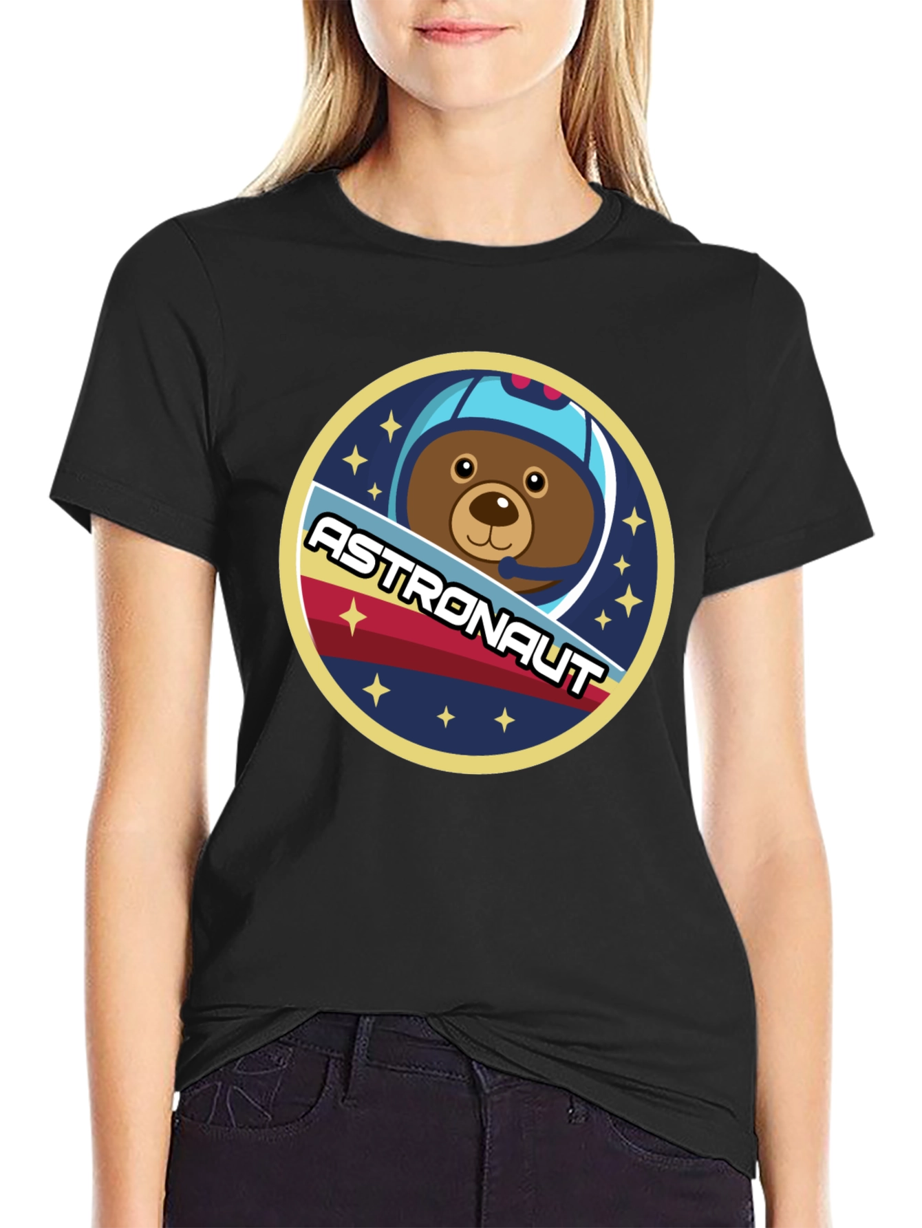 Black Astronaut Bear T-Shirt - Space Adventure view 2
