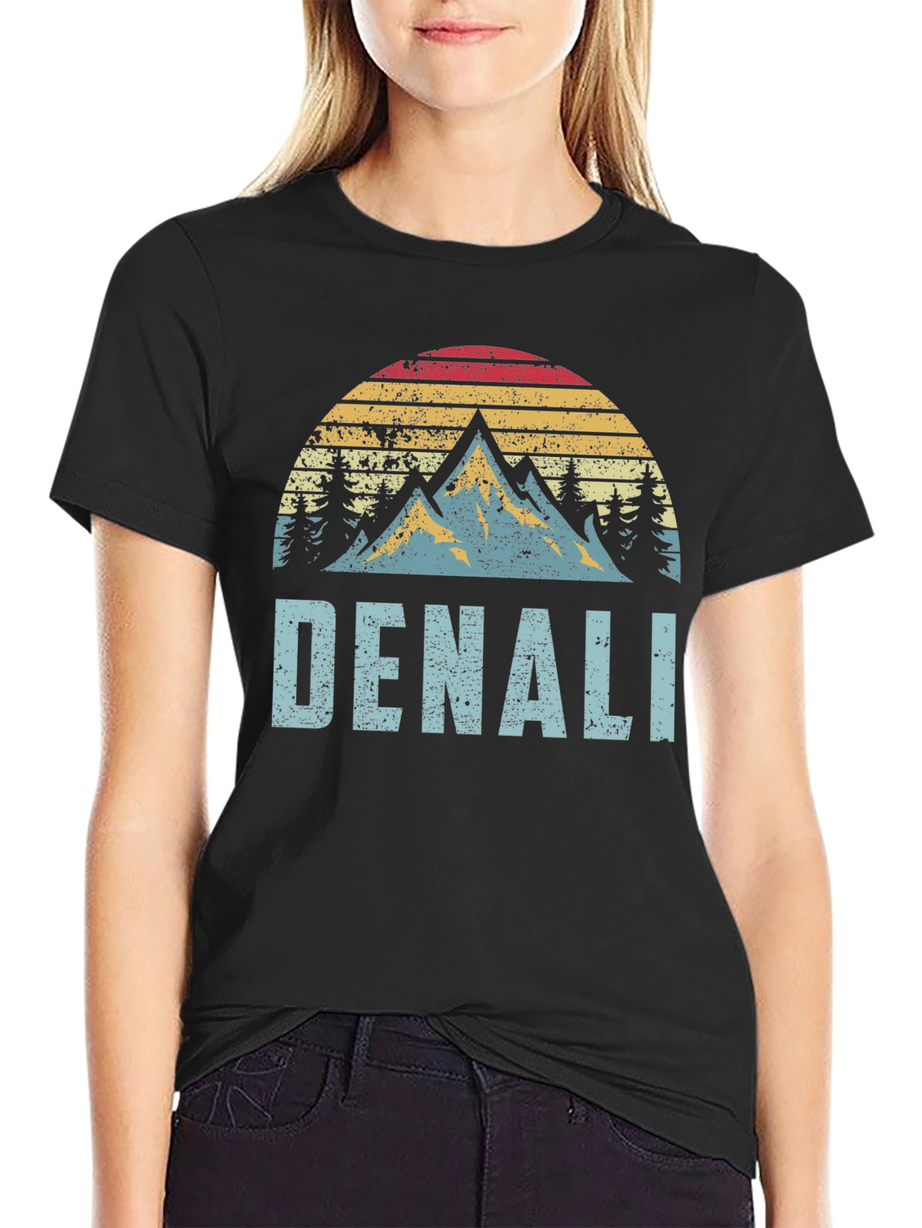 Black Vintage Denali T-Shirt | Mountain Graphic Tee view 2