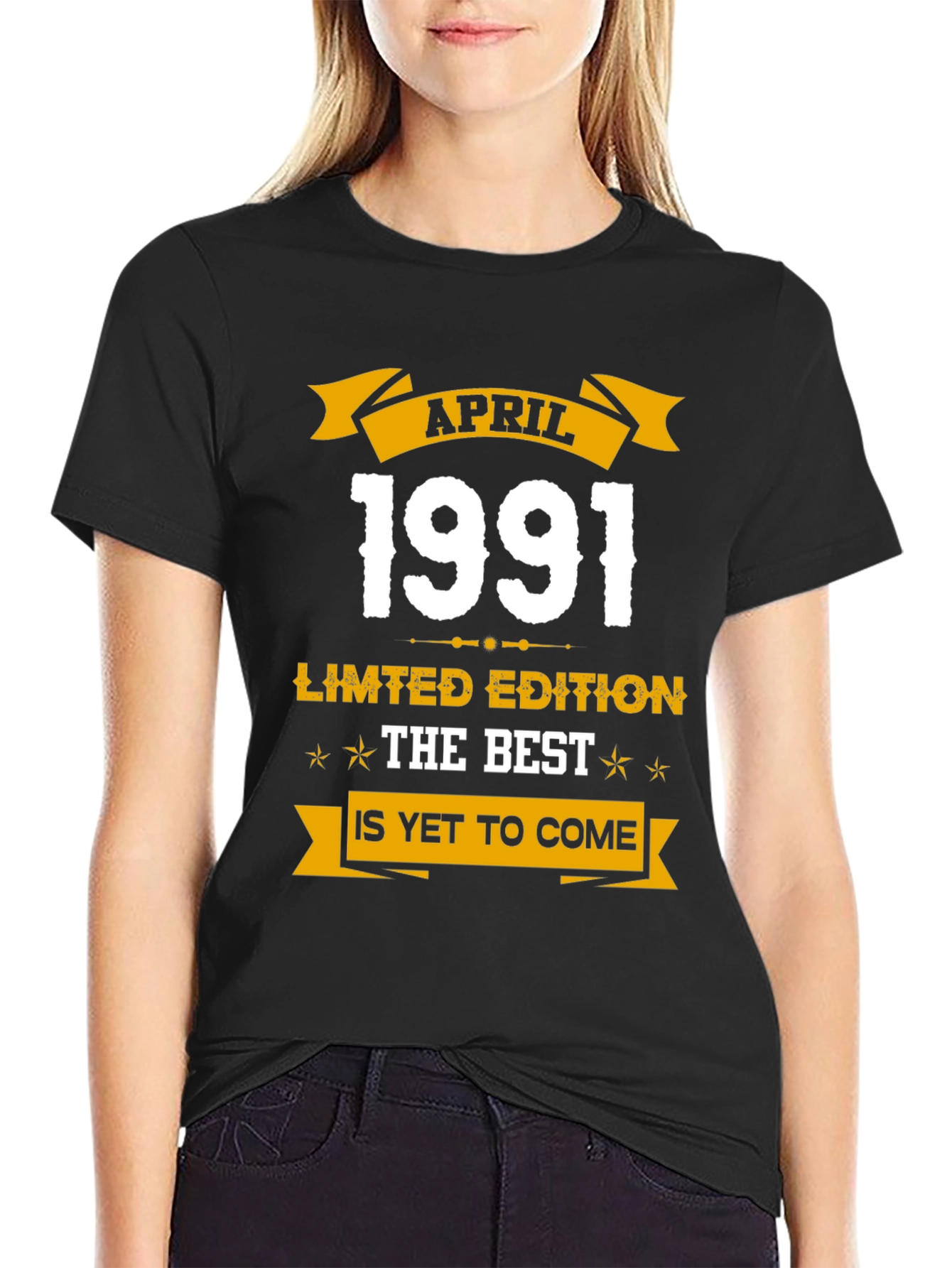 Black April 1991 Limited Edition Birthday T-Shirt view 2