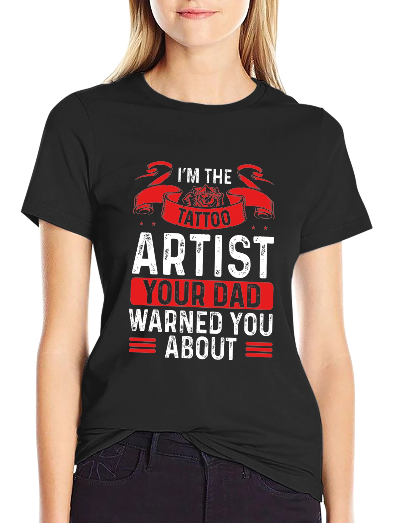 Black Tattoo Artist Novelty Graphic T-Shirt view 2