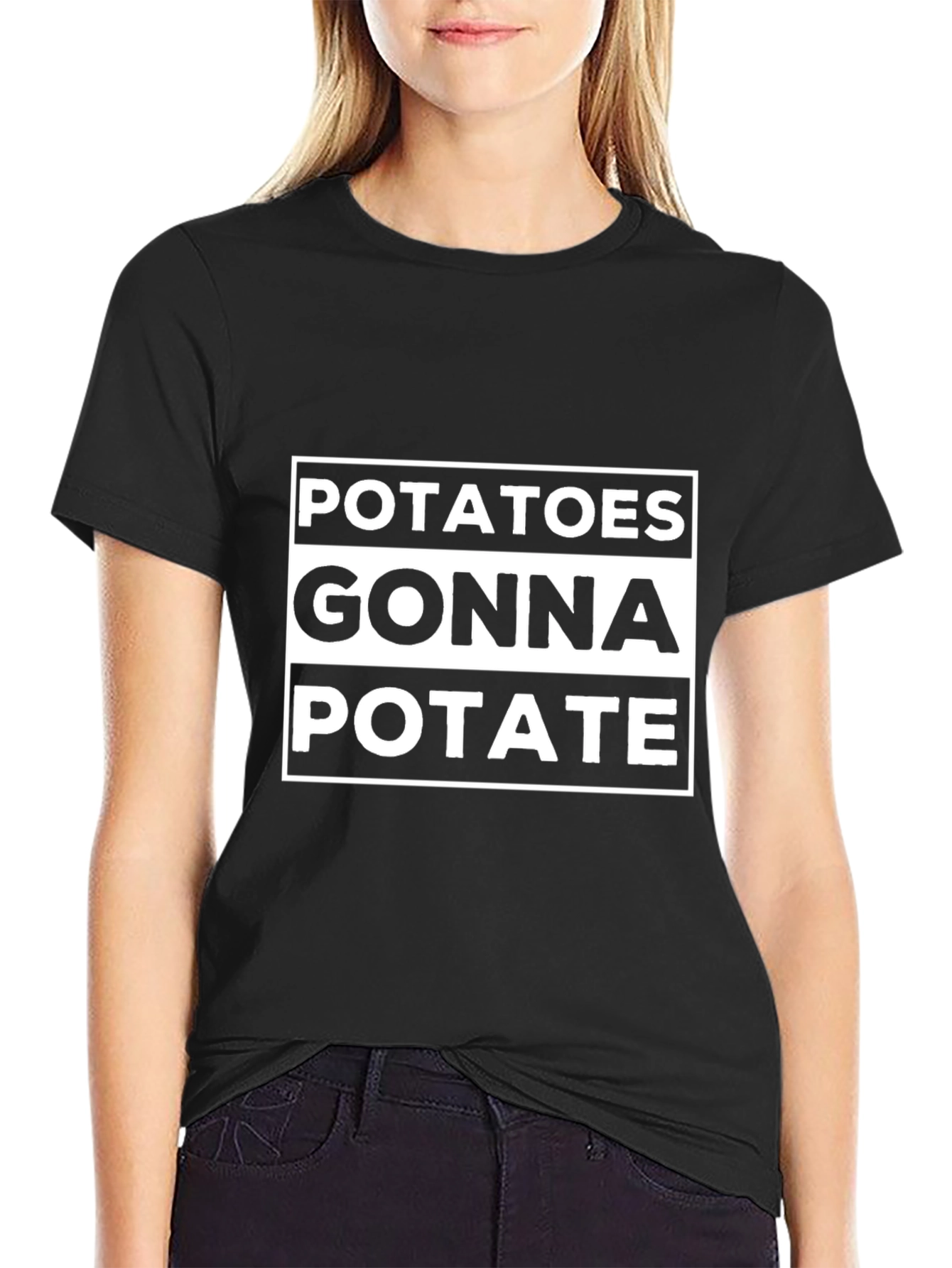 Black Potatoes Gonna Potate Black Graphic Tee view 2