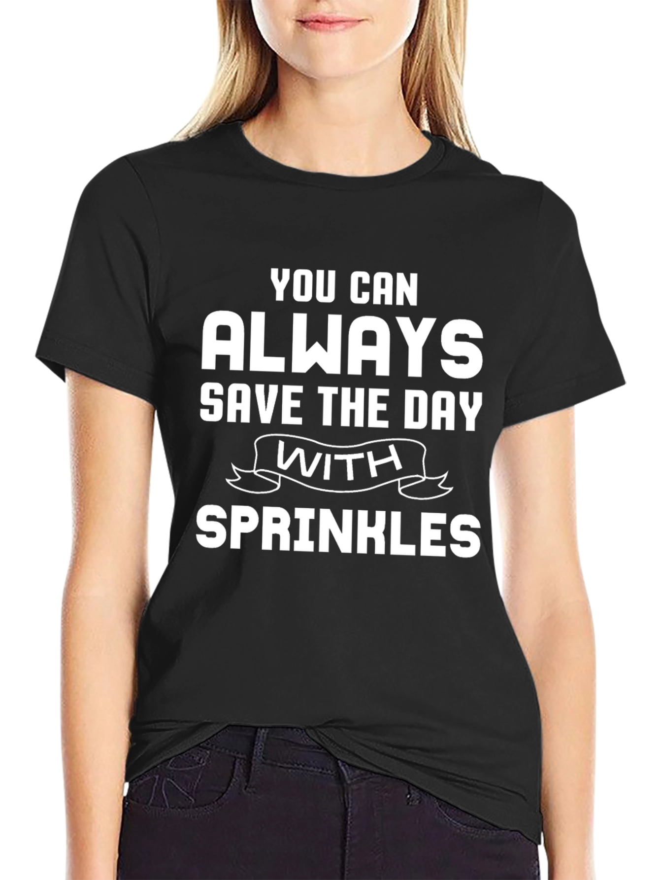 Black Sprinkles Save the Day T-Shirt view 2