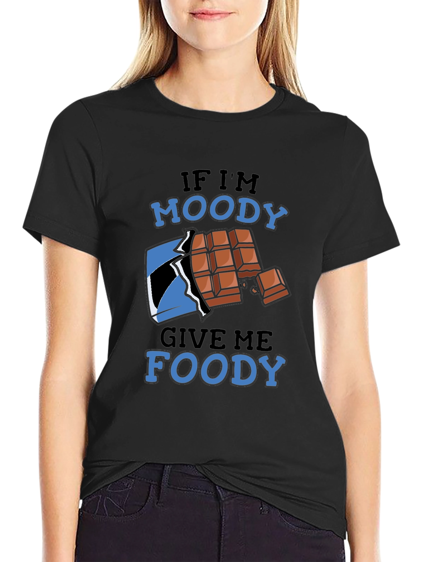 Black Moody Foody Chocolate Lover T-Shirt view 2