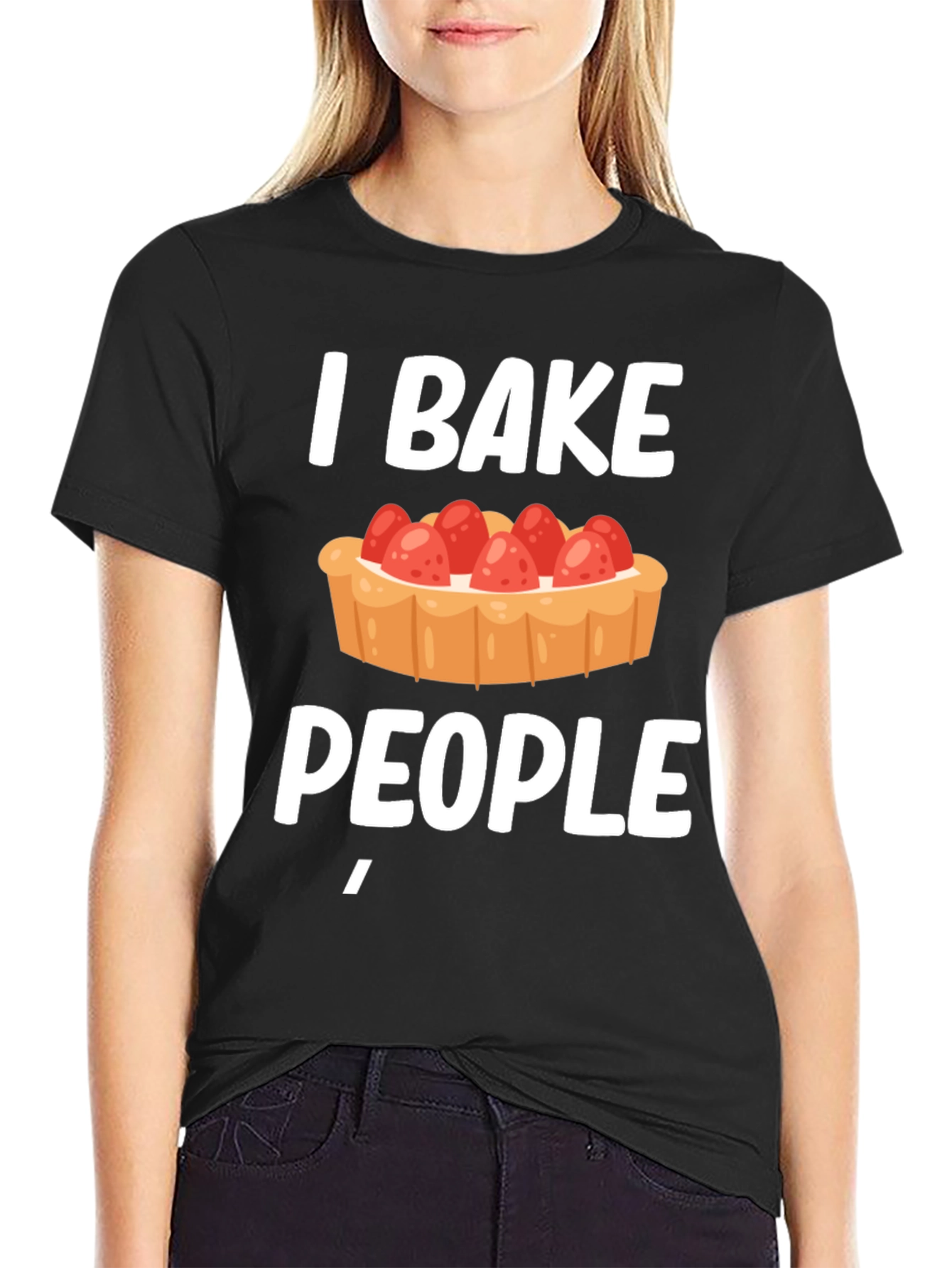Black I Bake People Funny T-Shirt  view 2