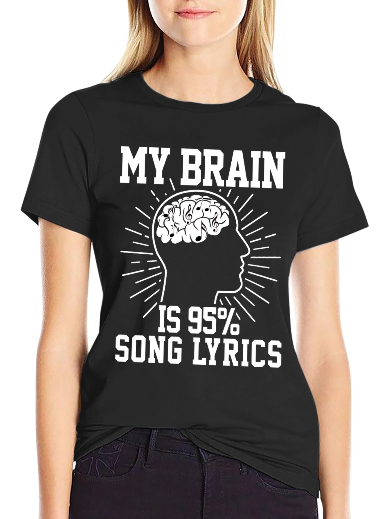 Black My Brain Song Lyrics T-Shirt view 2