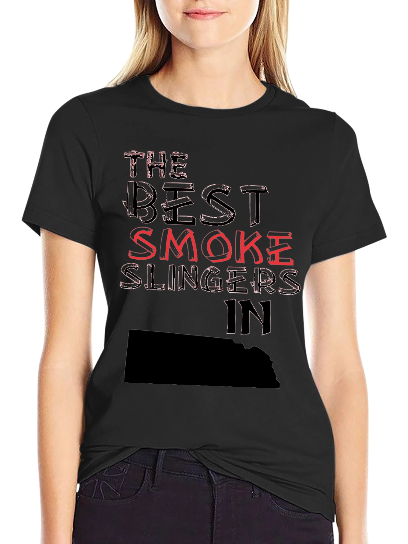Black Best Smoke Slingers T-Shirt Novelty Graphic Tee view 2
