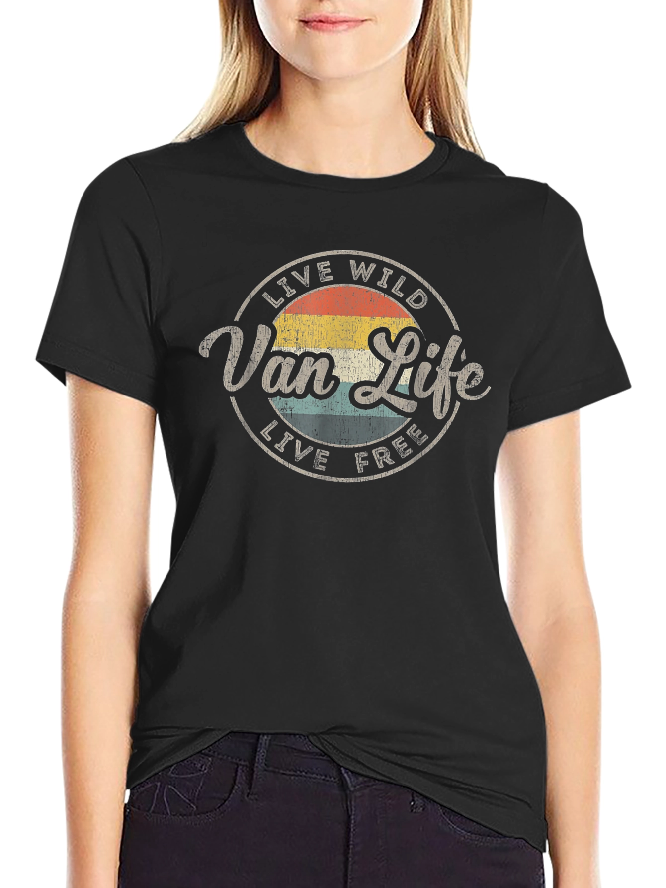 Black Van Life Tee - Live Wild & Free view 2