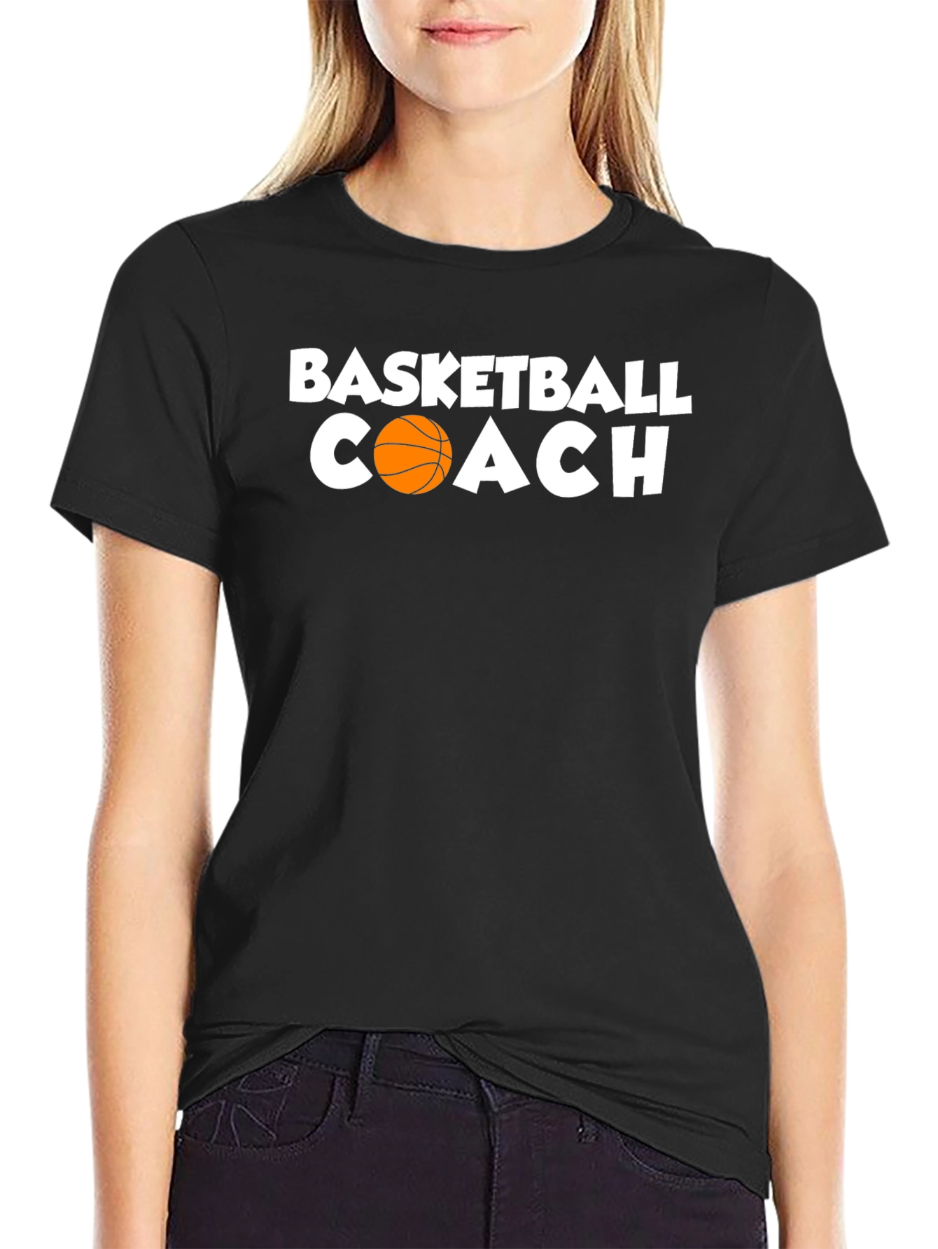 Black Basketball Coach T-Shirt view 2
