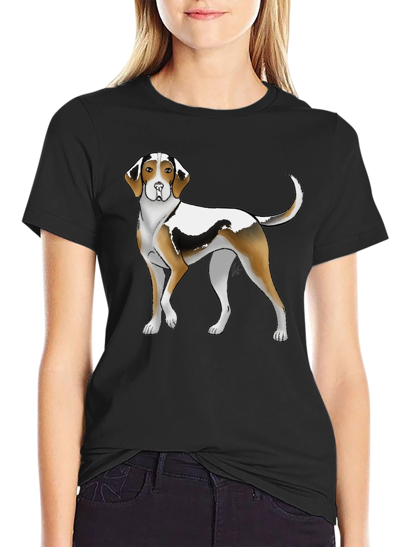 Black Hound Dog Graphic Tee - Men's Black T-Shirt view 2