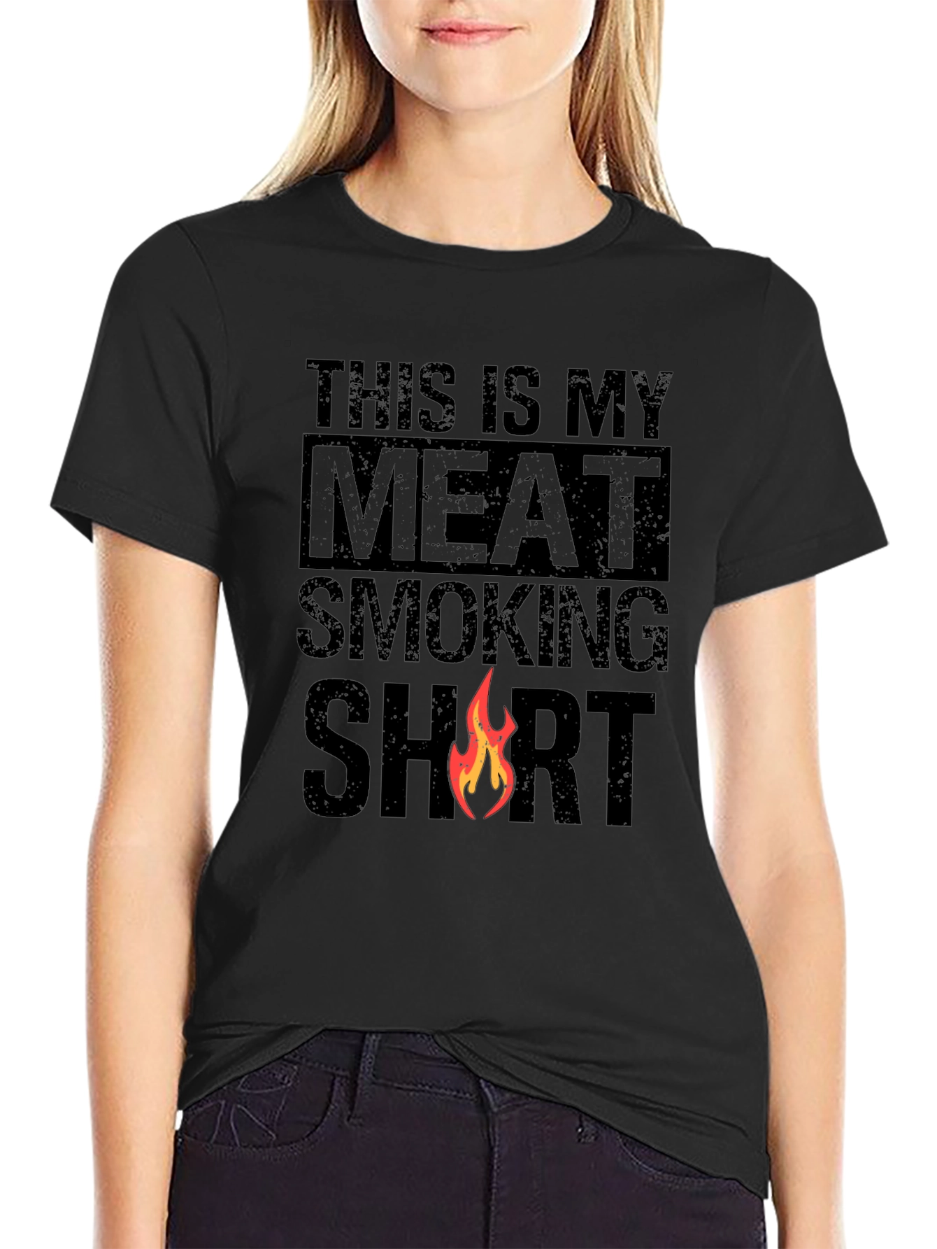 Black Meat Smoking Shirt - Funny BBQ T-Shirt view 2