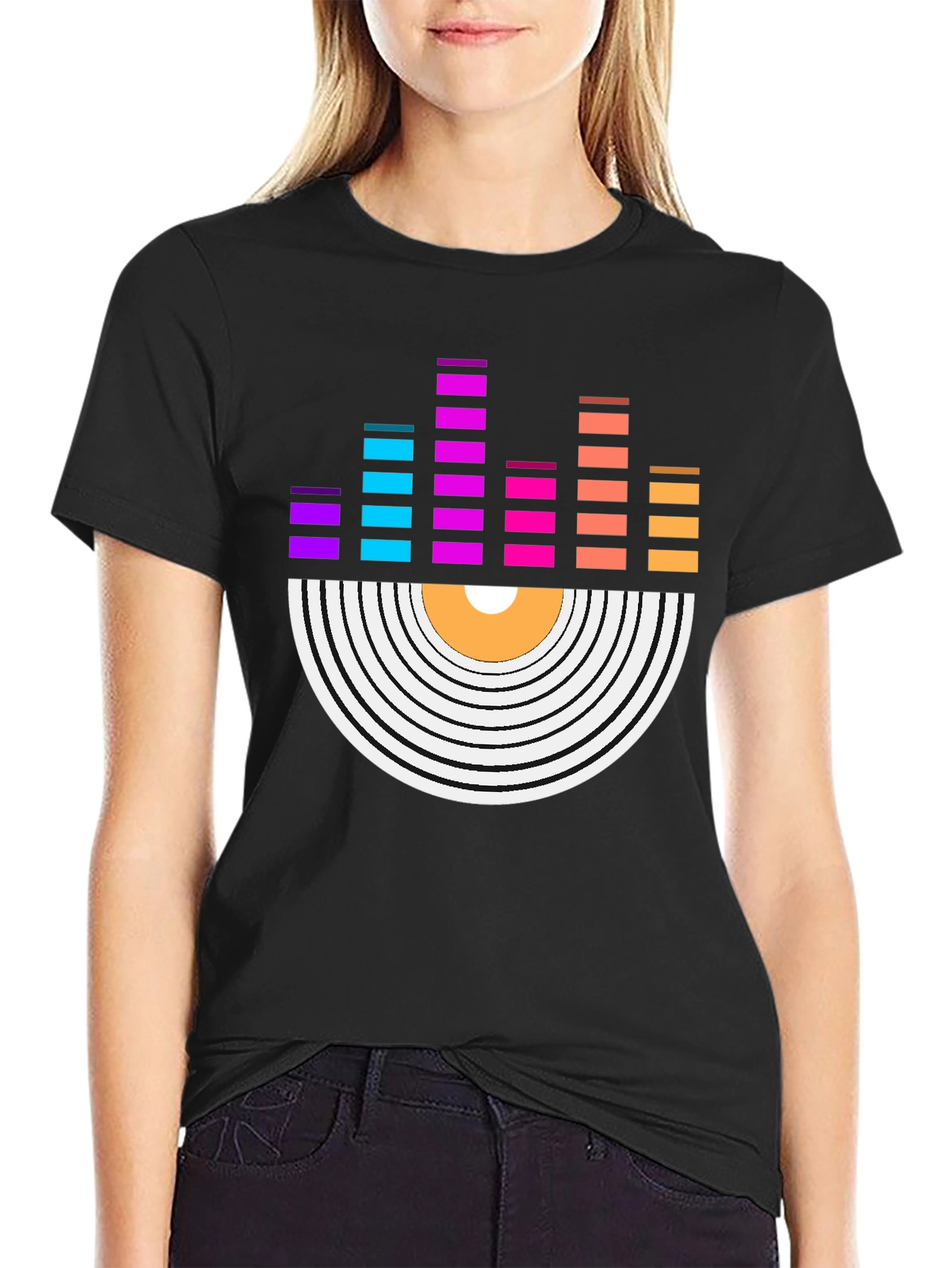 Vinyl Record Equalizer Graphic Tee - Retro Music Shirt - 2