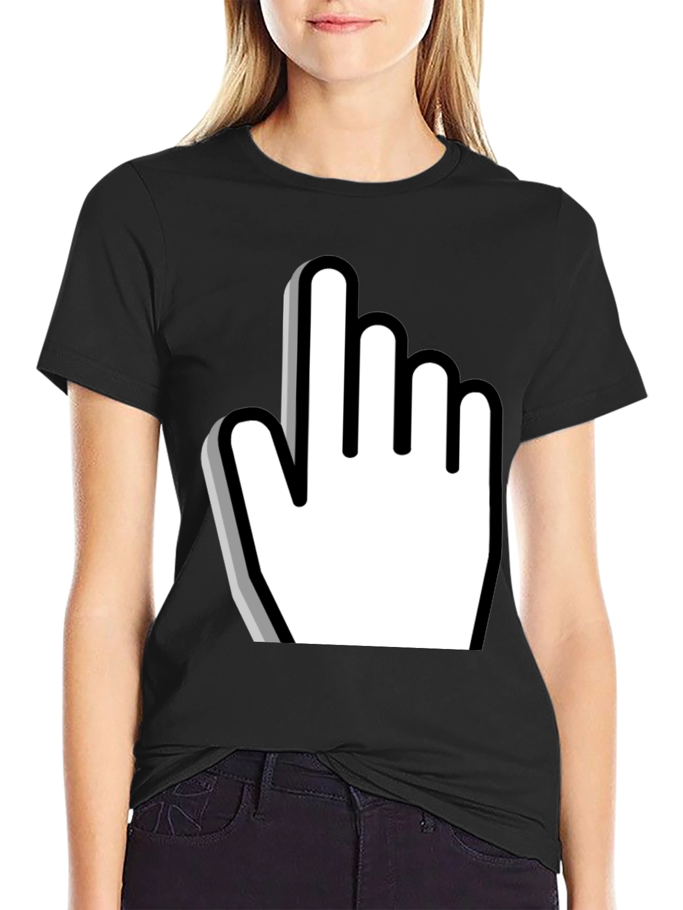 Black Pointer Graphic Tee - Novelty Design view 2