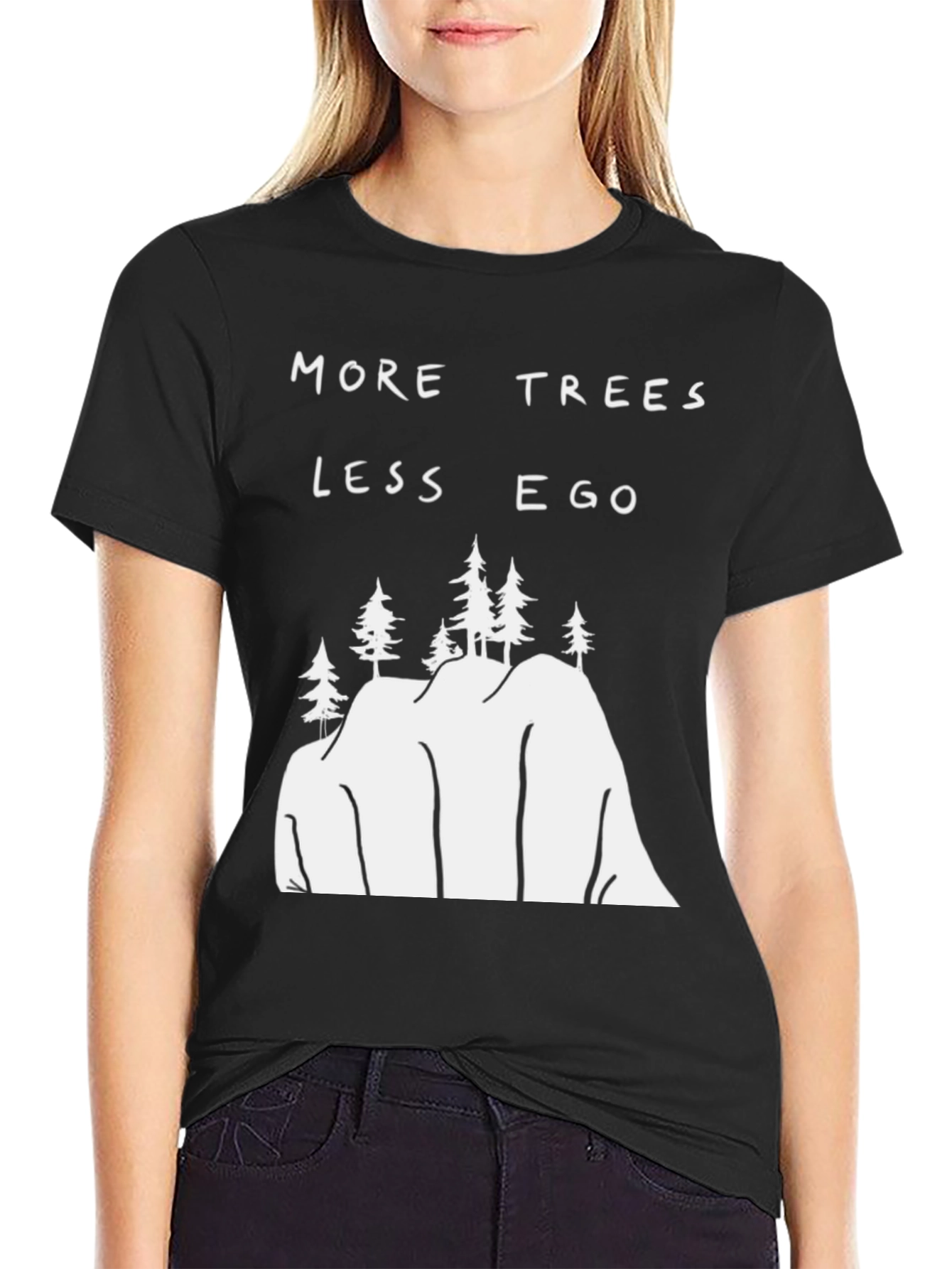 Black More Trees Less Ego Graphic Tee - Unisex view 2