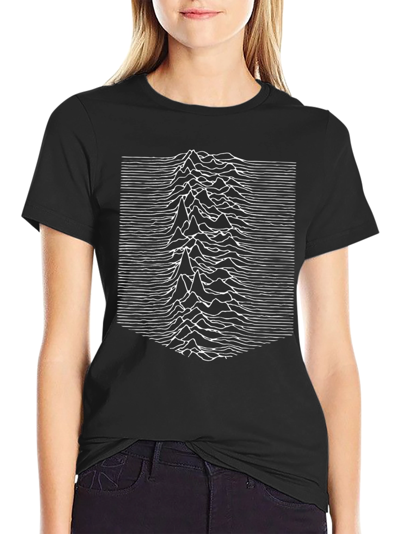 Black Joy Division Inspired Graphic Tee - Black view 2