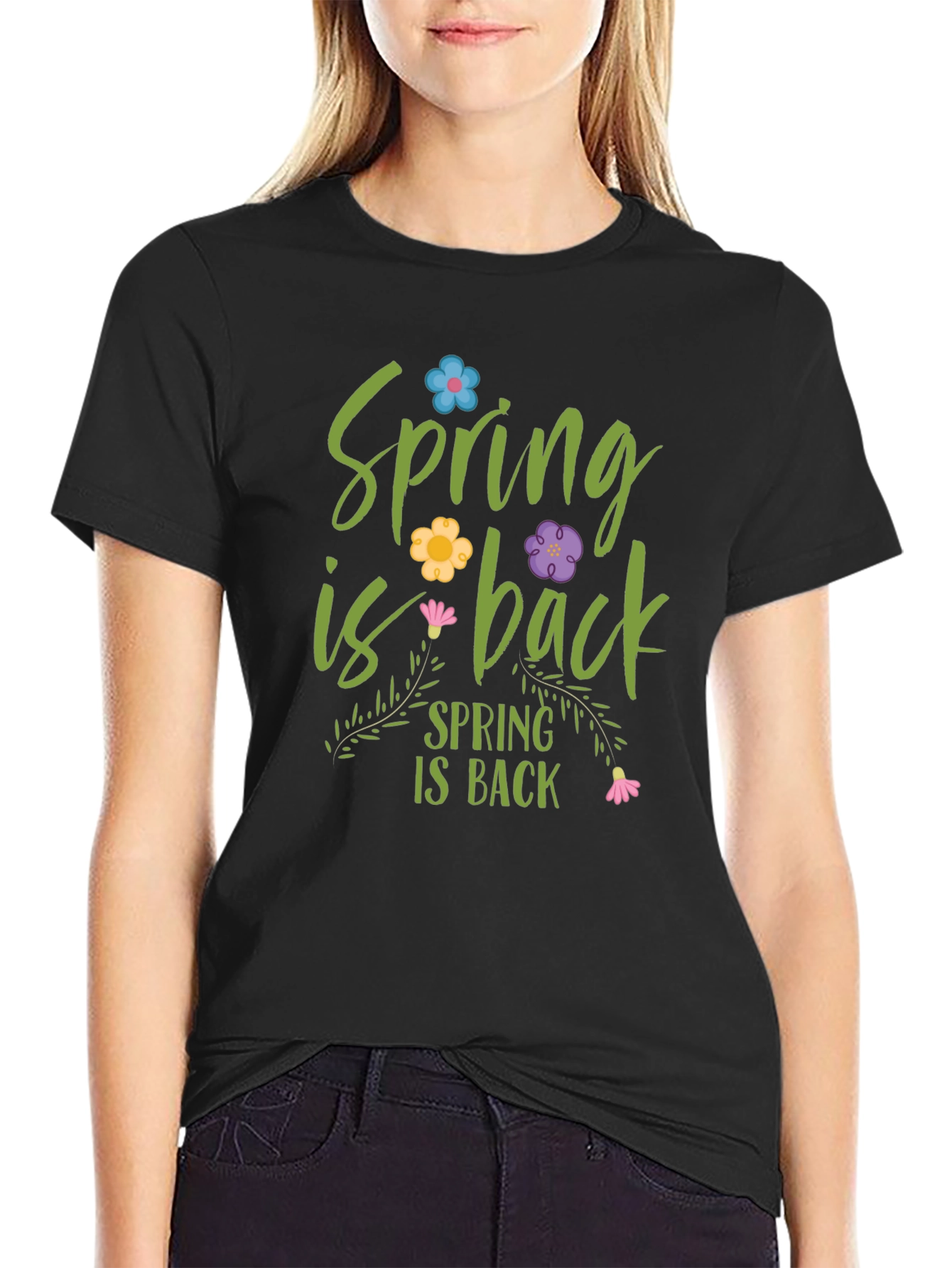 Black Spring is Back Graphic Tee - Black view 2
