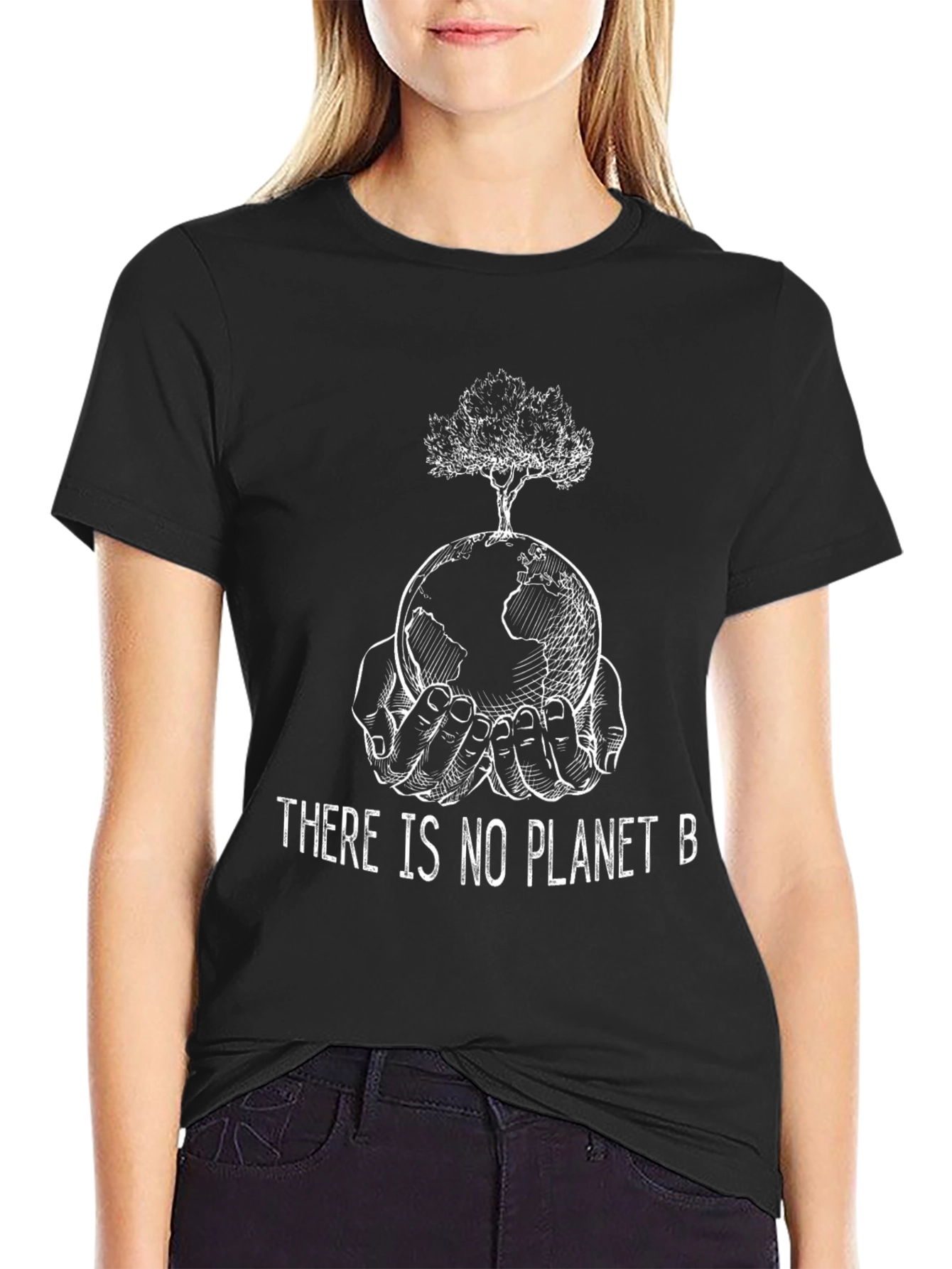 Black Eco-Friendly 'No Planet B' Graphic Tee view 2
