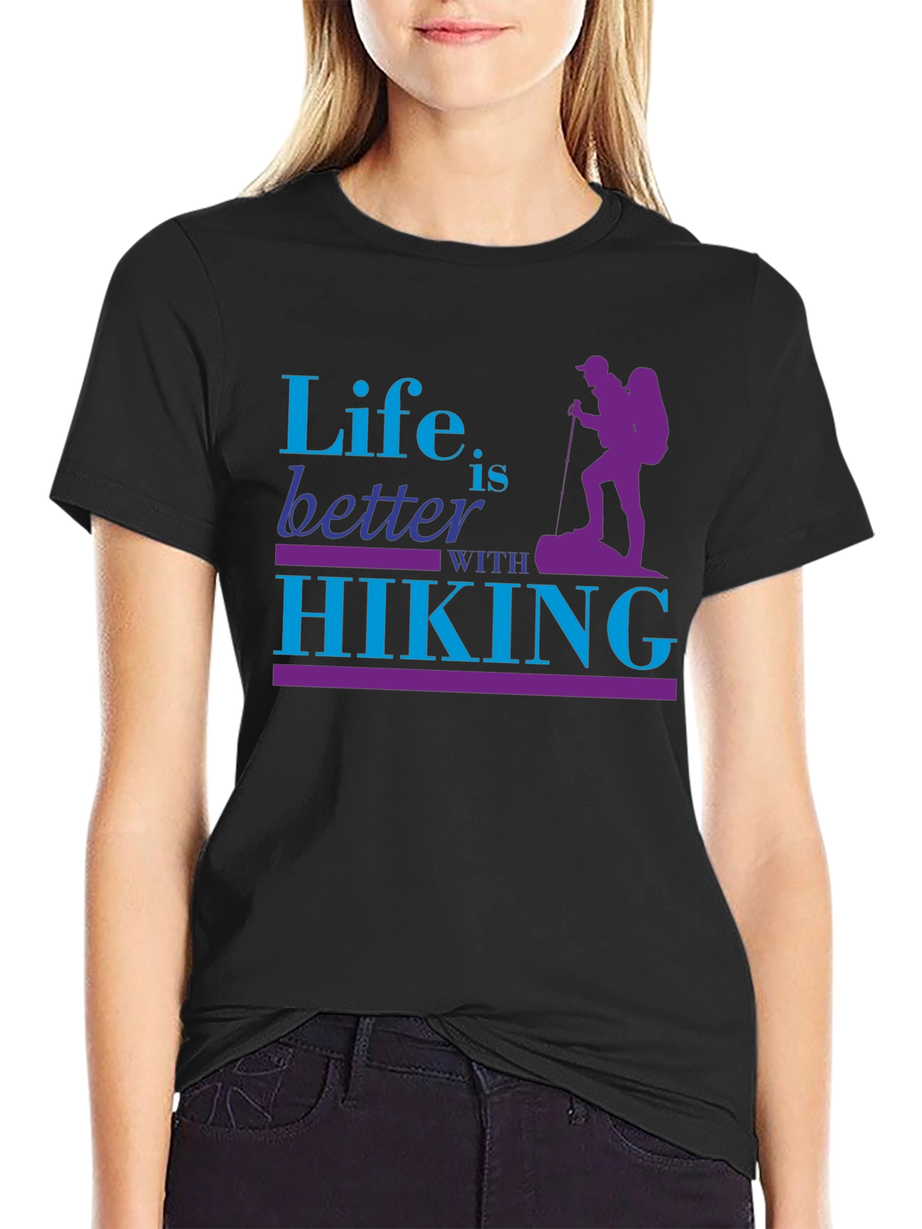 Black Life is Better with Hiking Graphic T-Shirt view 2